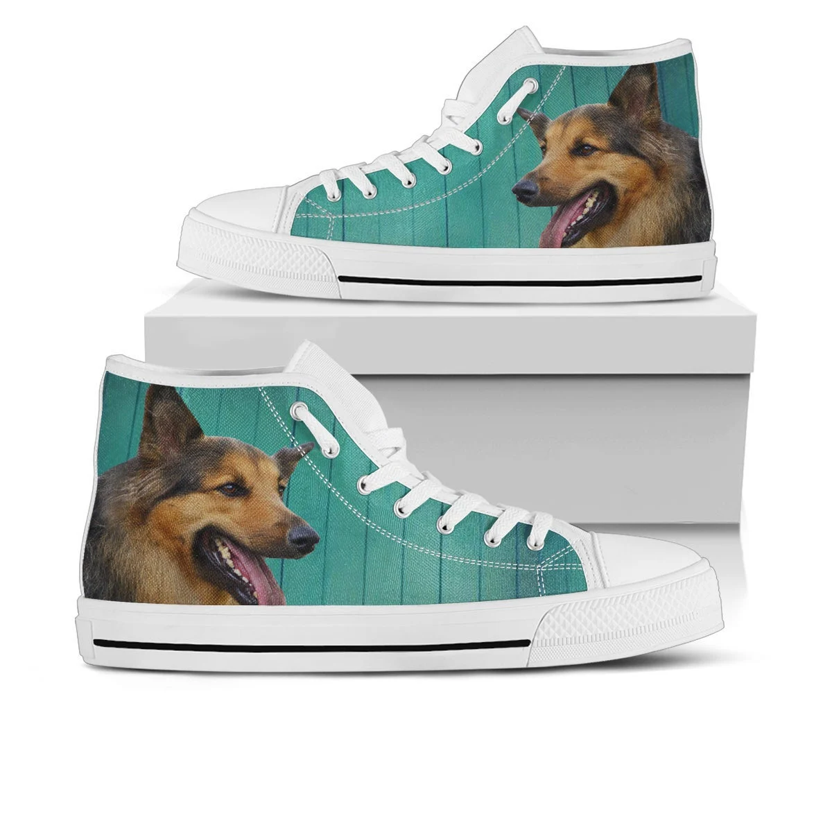 Australian Shepherd Shoes, Australian Shepherd Converse Style Shoes, Dog Lover Gift Idea, Women's Men's High Top Sneakers