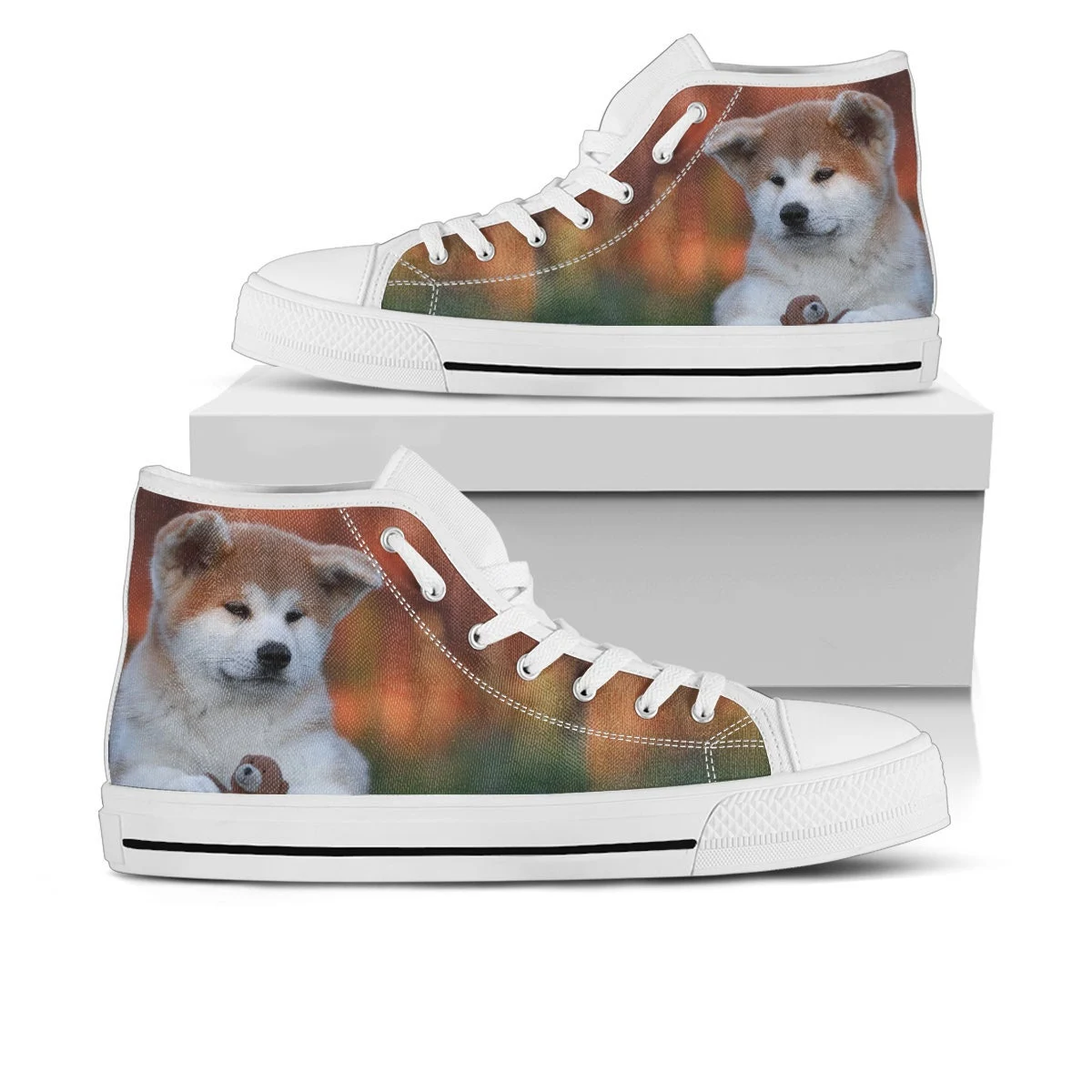 Akita Dog Shoes, Akita Dog Converse Style Shoes, Dog Lover Gift Idea, Women's Men's High Top Sneakers