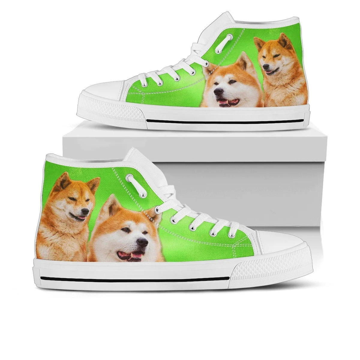 Akita Dog Shoes, Akita Dog Converse Style Shoes, Dog Lover Gift Idea, Women's Men's High Top Sneakers