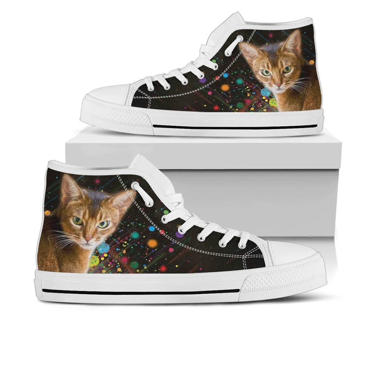 Abyssinian Cat Shoes, Abyssinian Cat Converse Style Shoes, Cat Lover Gift Idea, Women's Men's High Top Sneakers