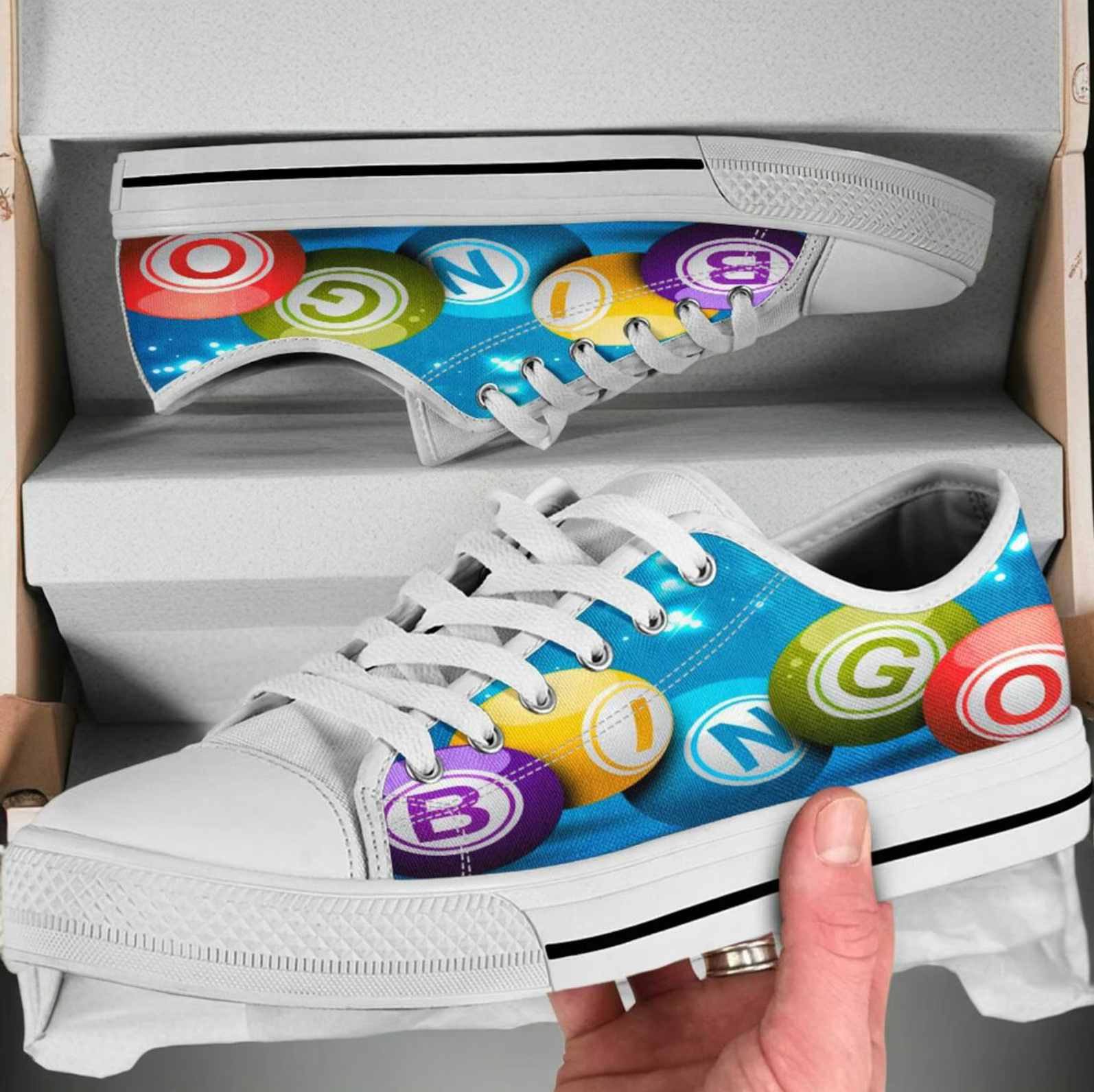 Bingo Shoes,  Bingo Runners, Converse/Van's Style Low Top Chunky Sole Shoes Sneakers, Men's Women's