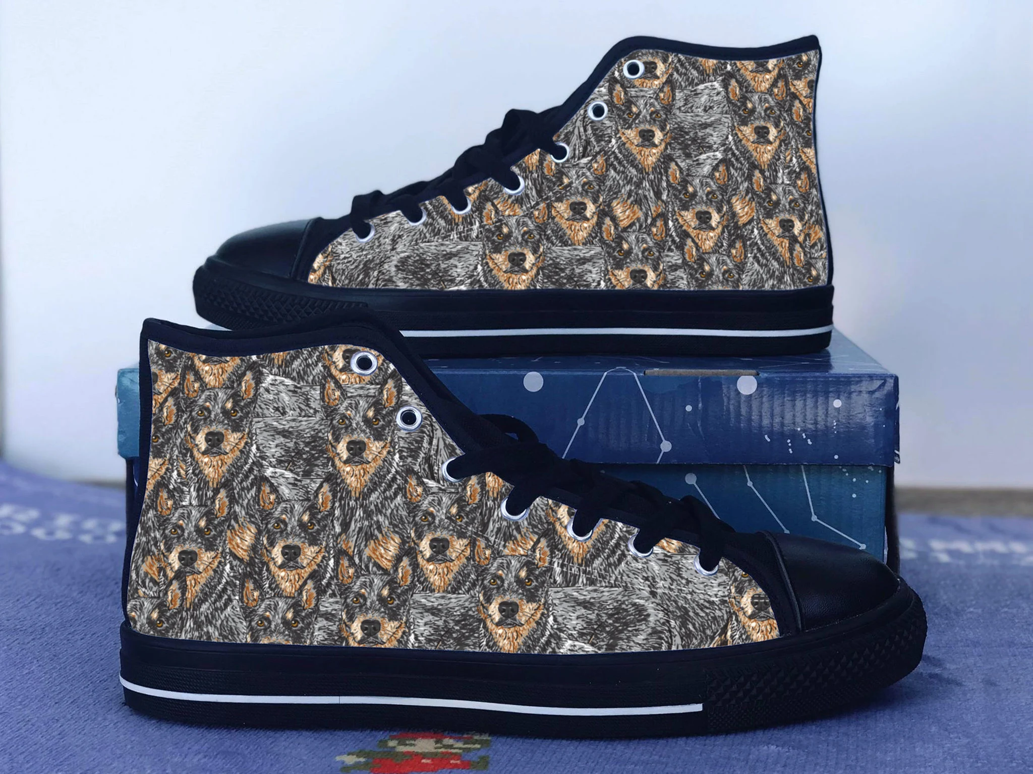 Australian Cattle Dog Shoes, Australian Cattle Dog Converse Style Shoes, Dog Lover Gift Idea, Women's Men's High Top Sneakers