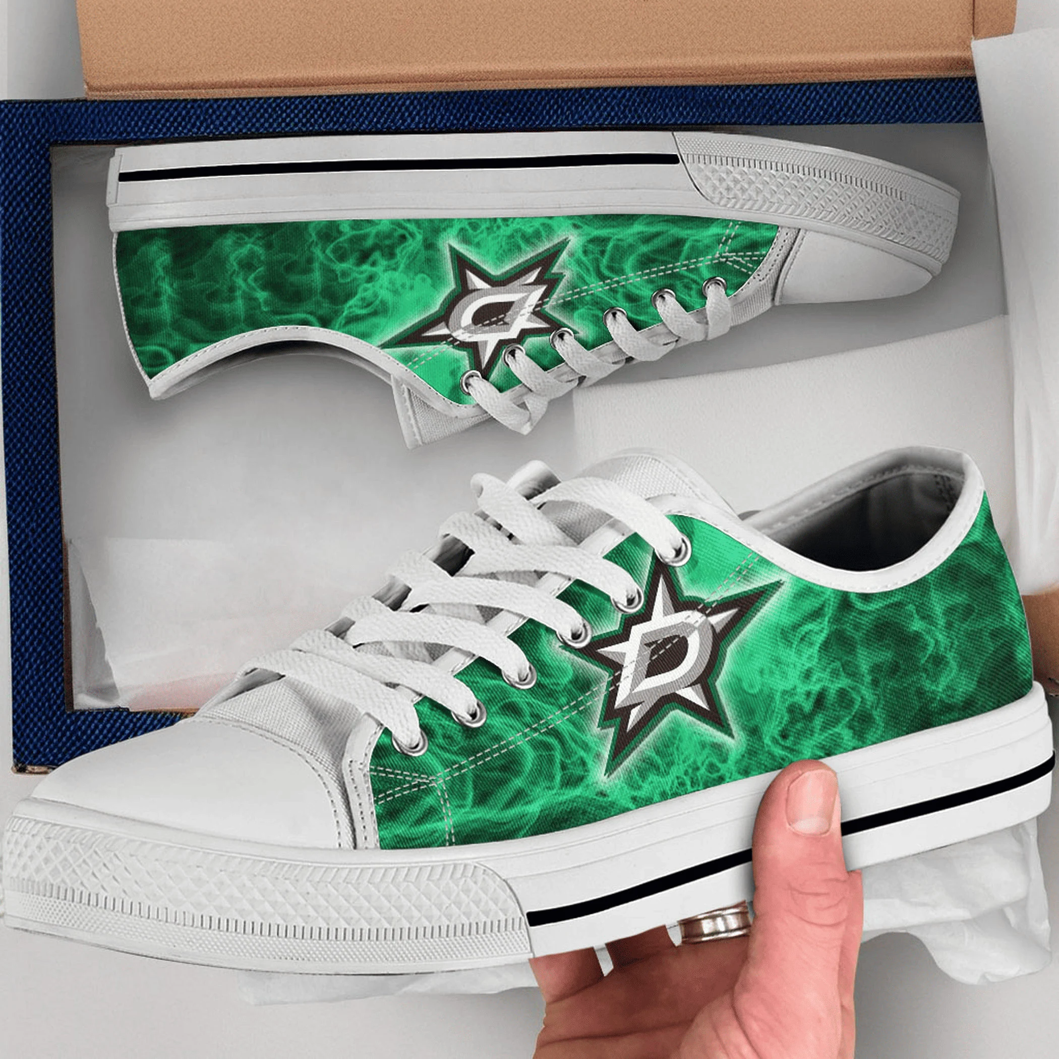 Dallas Stars Shoes, Dallas Stars Converse Style Shoes, Dallas Stars Fan Gift Idea, Women's Men's High Top Sneakers