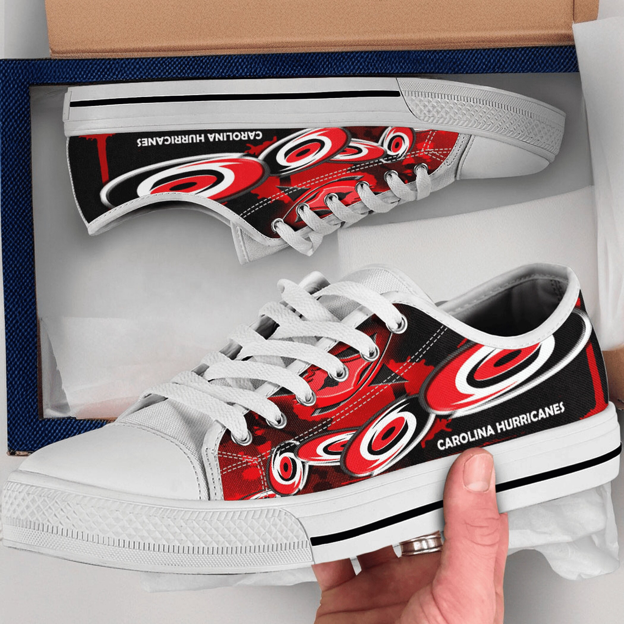 Carolina Hurricanes Shoes, Carolina Hurricanes Converse Style Shoes, Carolina Hurricanes Gift Idea, Women's Men's High Top Sneakers