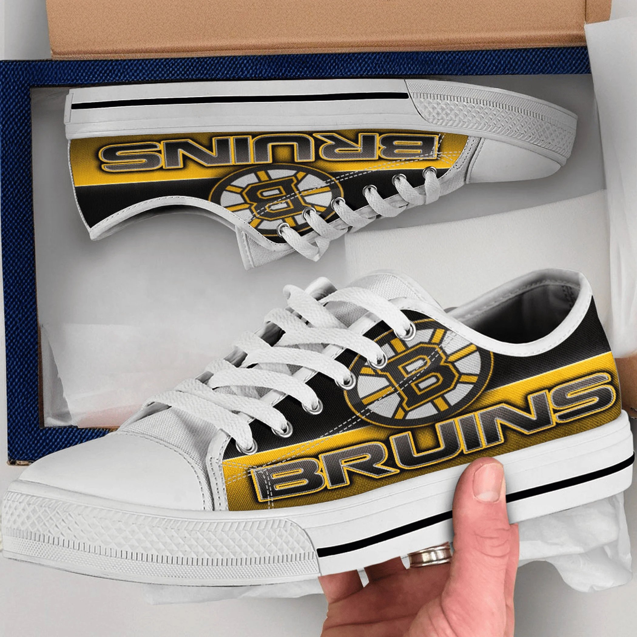 Boston Bruins Shoes, Boston Bruins Converse Style Shoes, Boston Bruins Gift Idea, Women's Men's High Top Sneakers