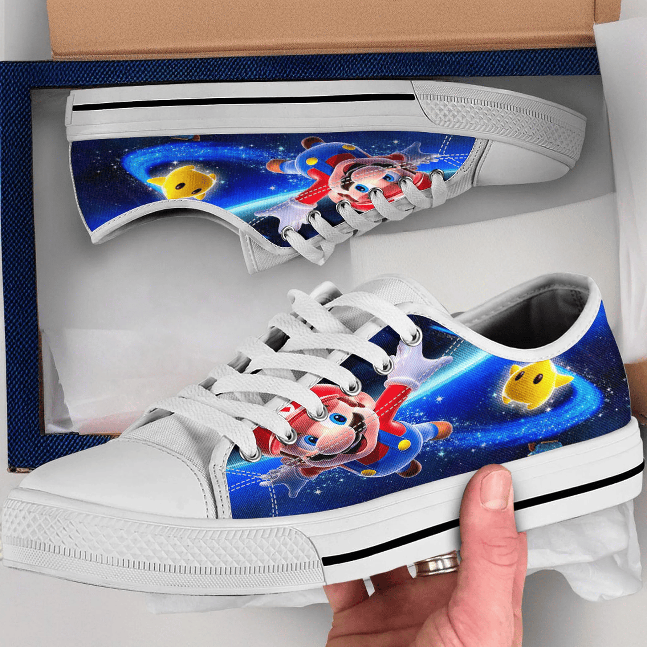 Super Mario Shoes, Super Mario Converse Style Shoes, Super Mario Gift Idea, Women's Men's High Top Sneakers