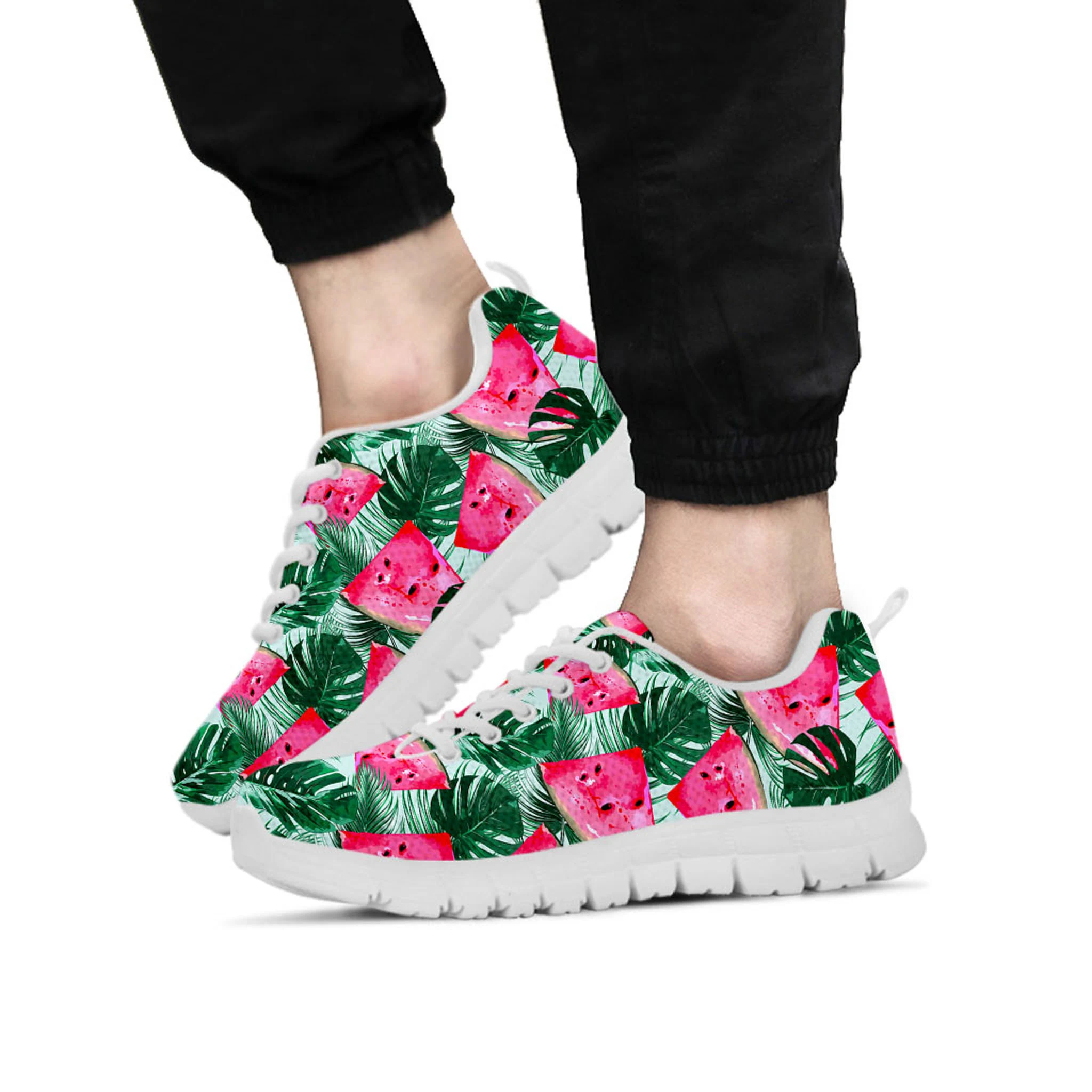 Watermelon Shoes, Watermelon Sneaker, Fruit Lover tennis shoe, custom shoe, mom dad child shoe