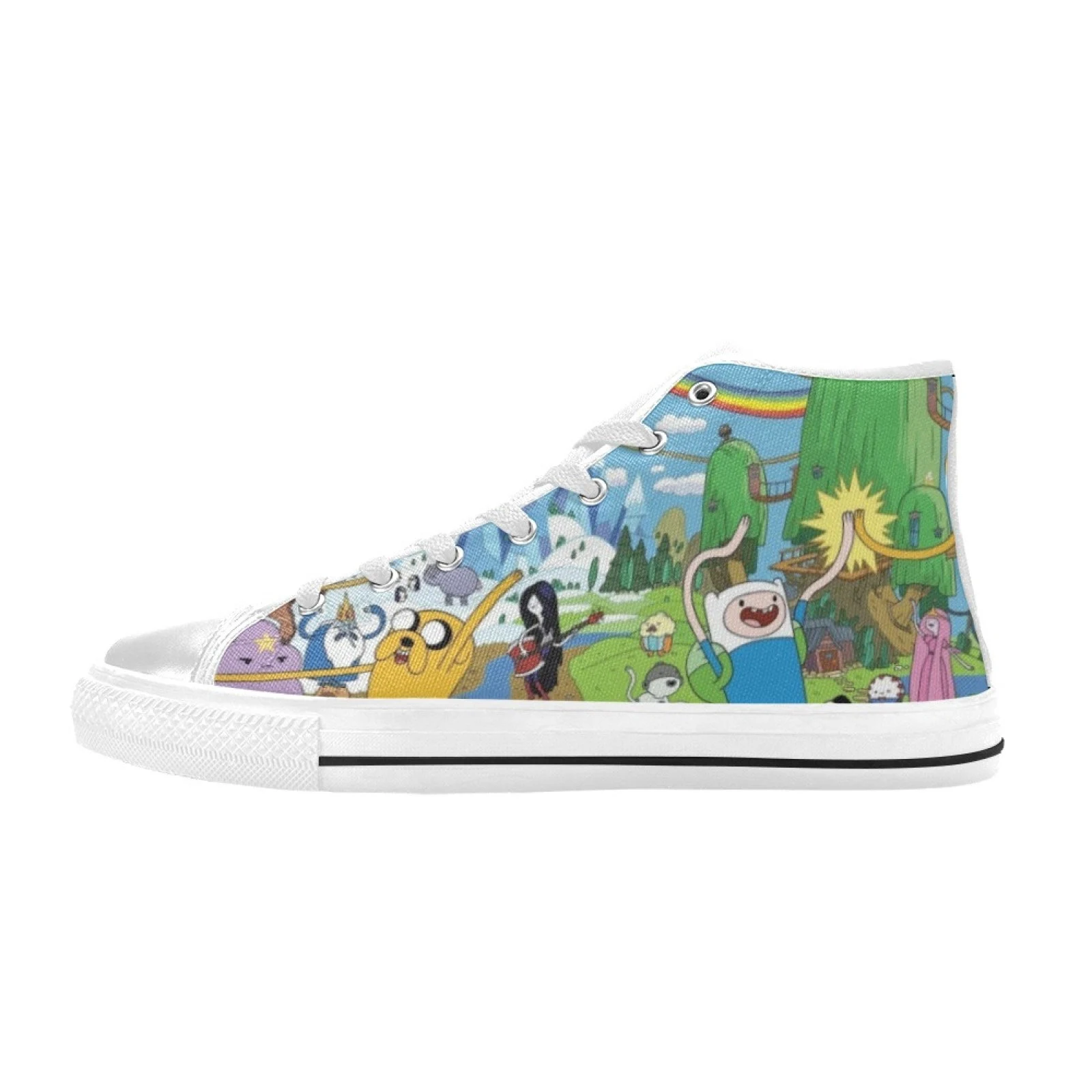 Adventure Time Shoes, Adventure Time High Top Sneaker, Converse-style hightop, custom shoe, mom dad child shoe