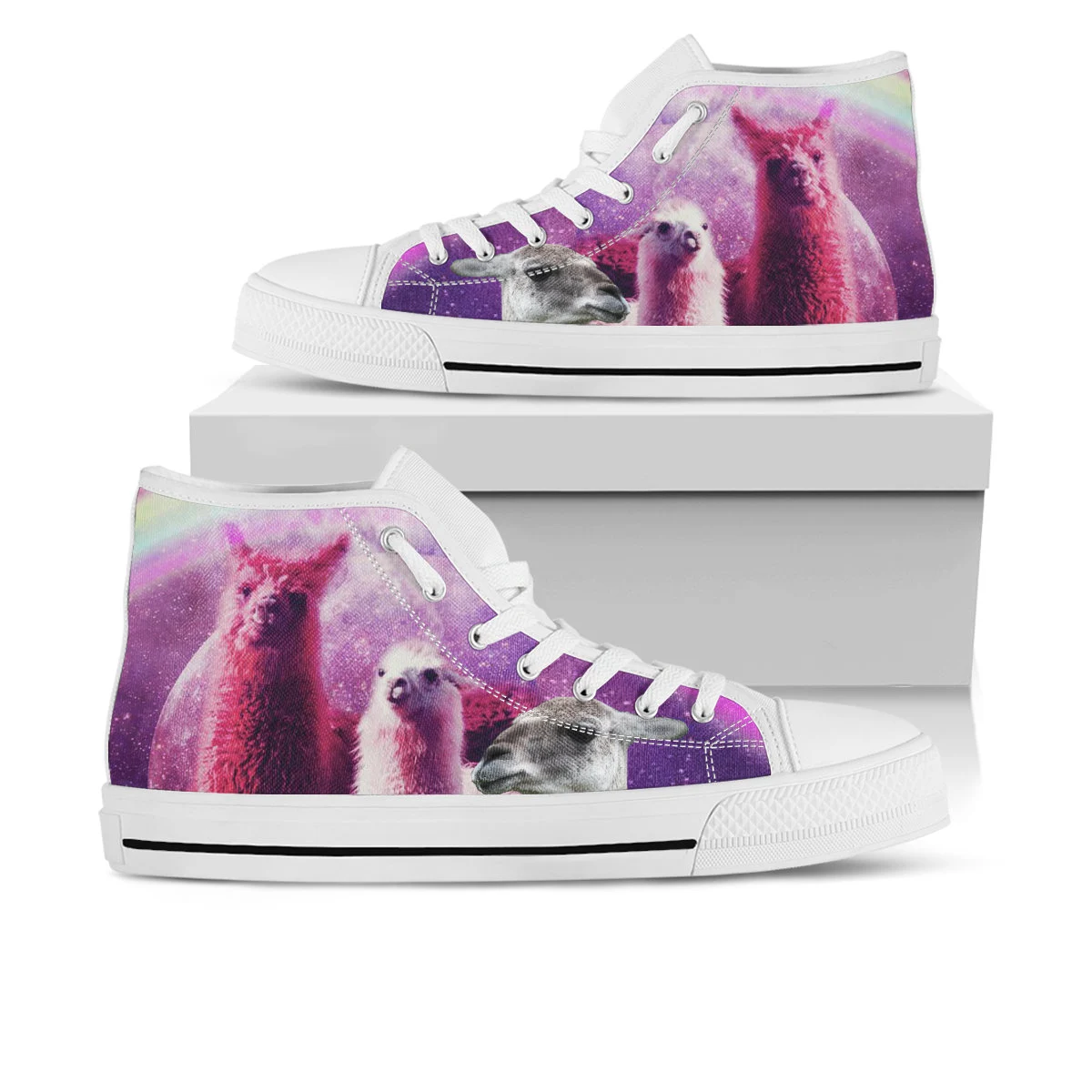 Llama Shoes, Llama High Top Sneaker, Animal Fan Converse style hightop, custom shoe, mom dad child shoe