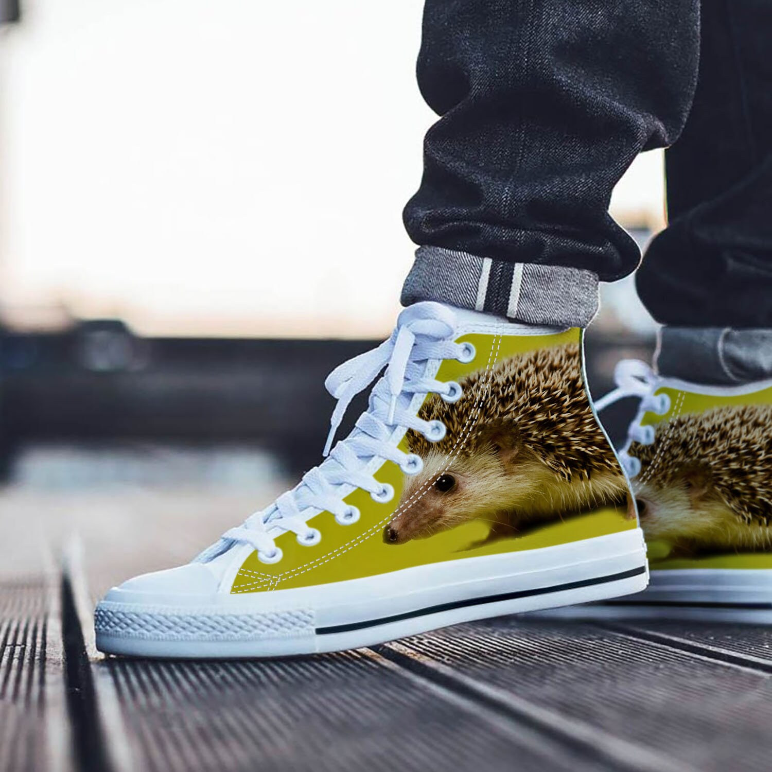 Hedgehog Shoes, Hedgehog High Top Sneaker, Animal Fan Converse style hightop, custom shoe, mom dad child shoe