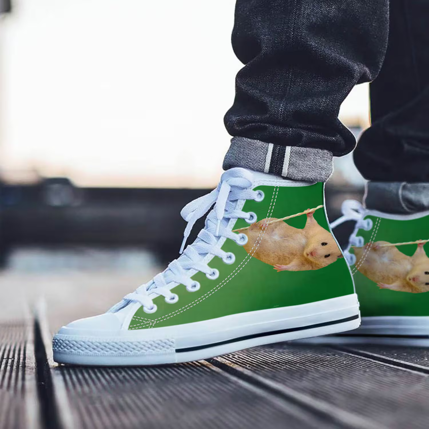 Hamster Shoes, Hamster High Top Sneaker, Animal Fan Converse style hightop, custom shoe, mom dad child shoe