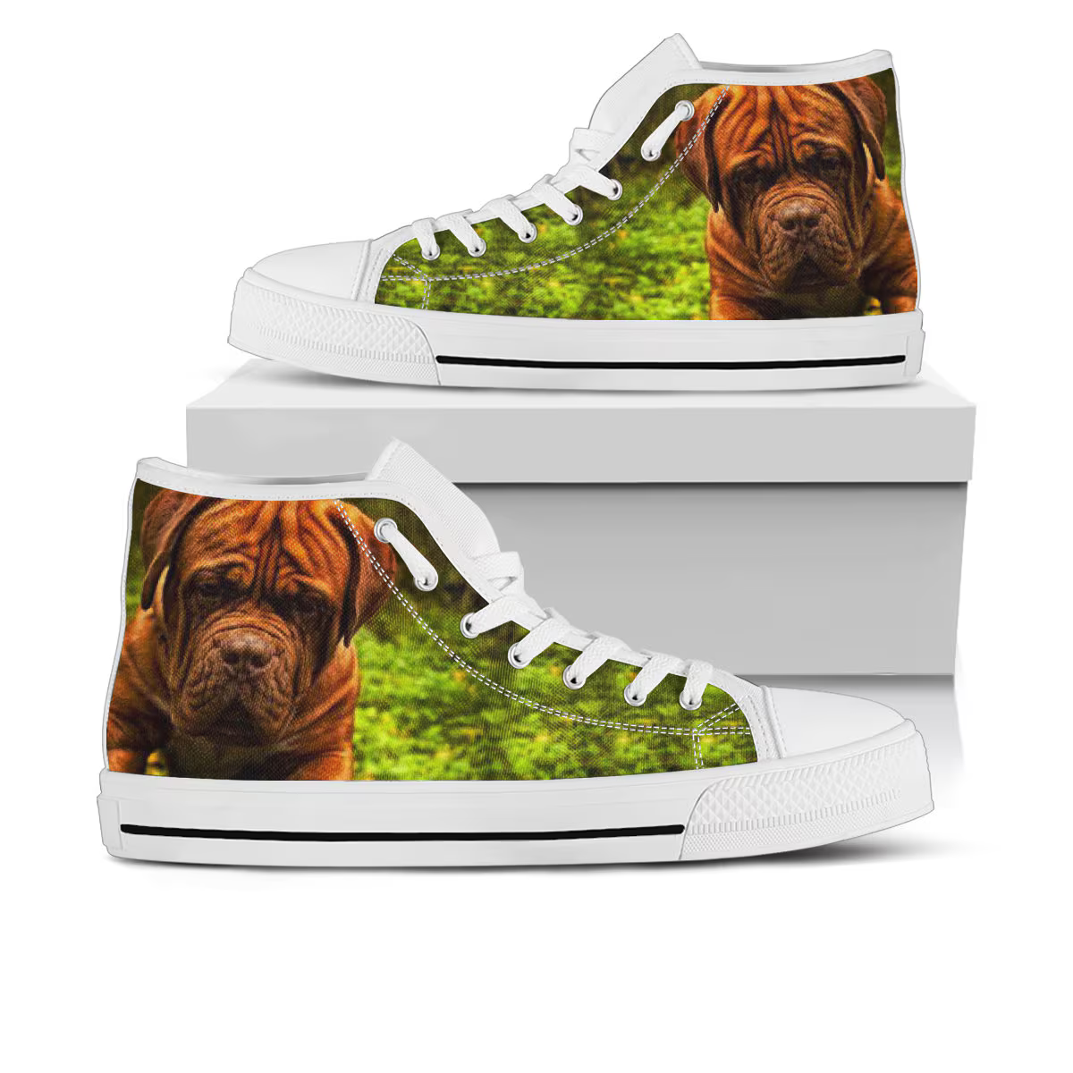 Dogue De Bordeaux Shoes, Bordeaux High Top Sneaker, Dog Fan Converse style hightop, custom shoe, mom dad child shoe
