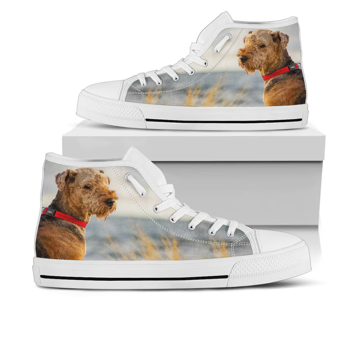 Airedale Terrier Shoes, Airedale Terrier High Top Sneaker, Dog Mom & Dad Fan Converse style hightop, custom shoe, mom dad child shoe