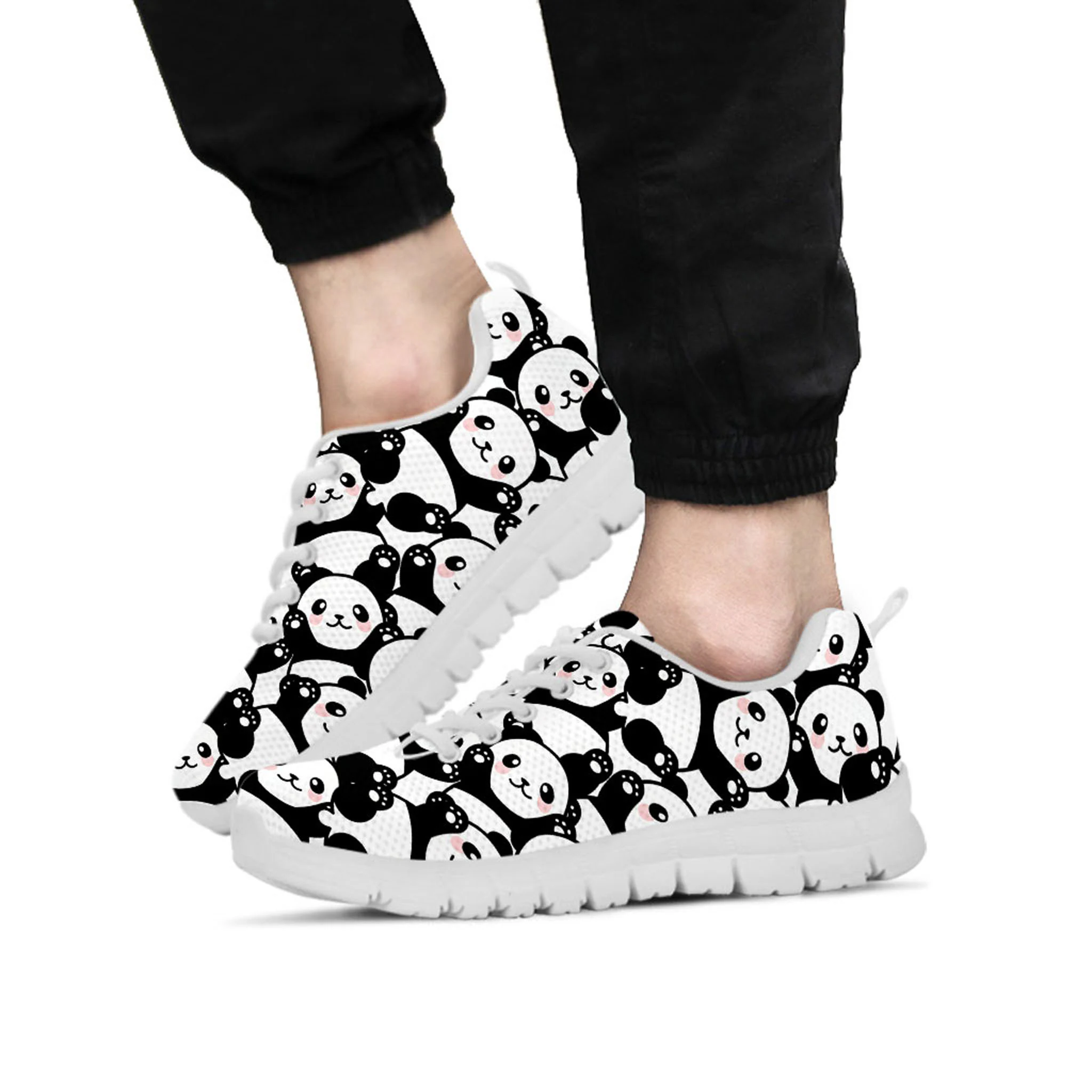 Panda Shoes, Panda Sneaker, Animal Lover tennis shoe, custom shoe, mom dad child shoe