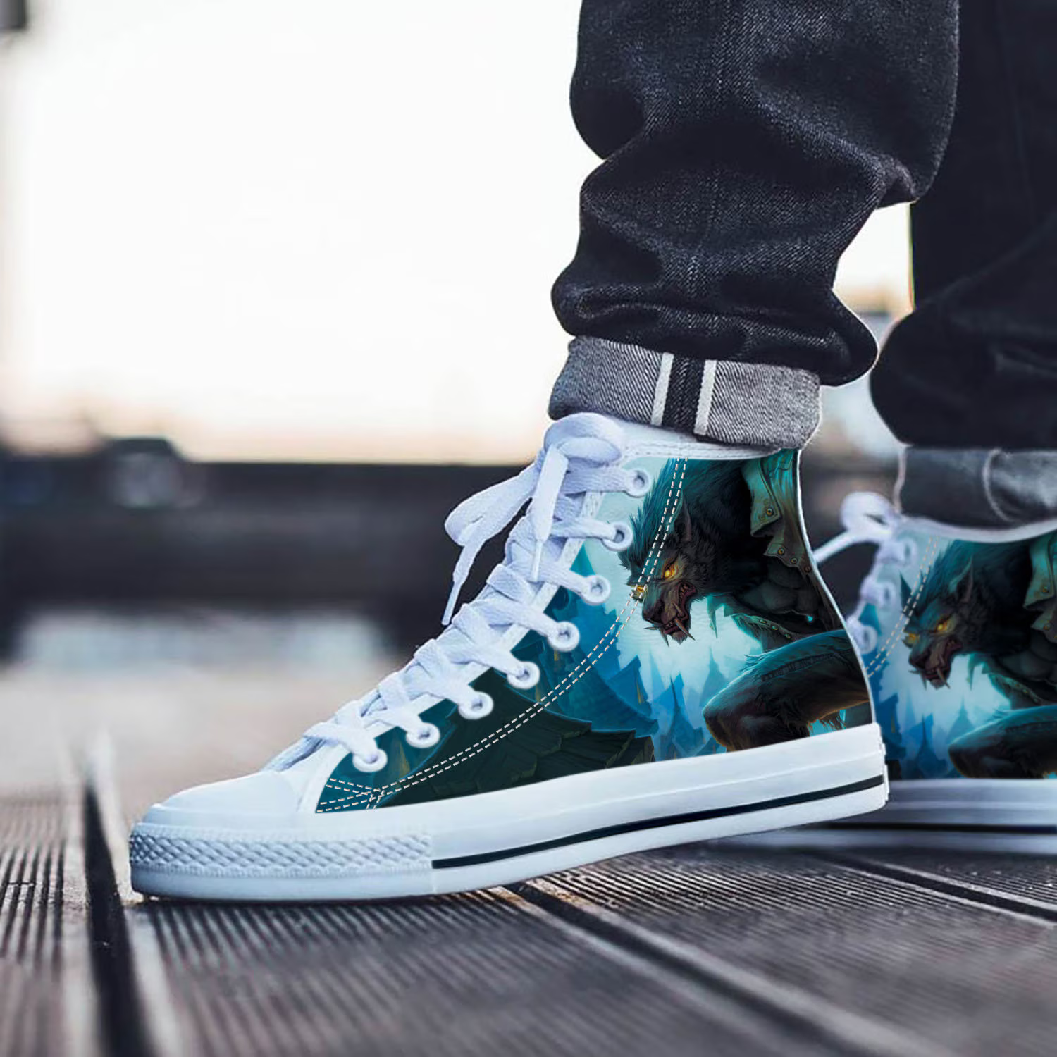 World of Warcraft Shoes, WoW High Top Sneaker, Gaming Fan Converse style hightop, custom shoe, mom dad child shoe