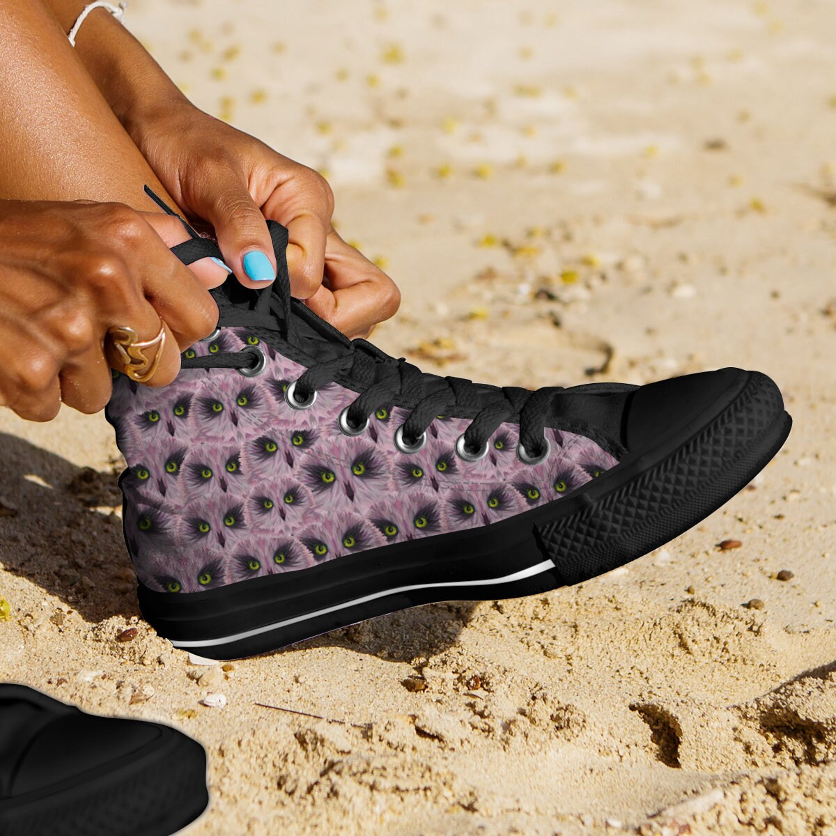 Owl Shoes, Purple Owl High Top Sneaker, Owl Fan Converse style hightop, custom shoe, mom dad child shoe