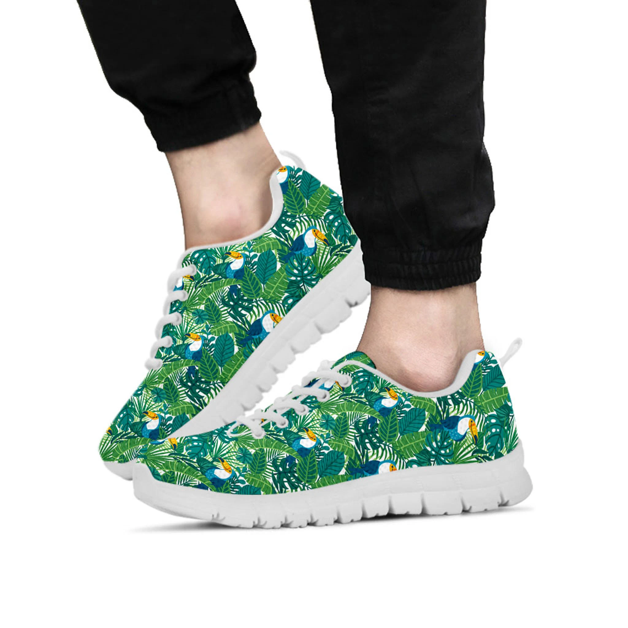 Toucan Shoes, Toucan Sneaker, Animal Lover tennis shoe, custom shoe, mom dad child shoe
