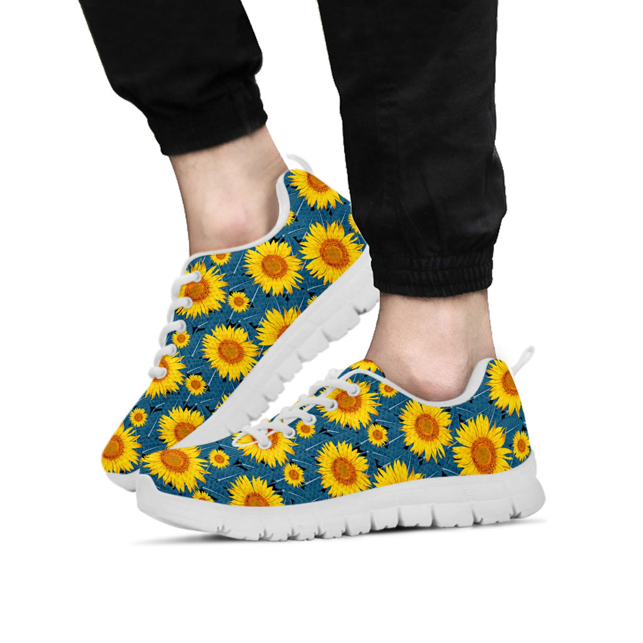 Sunflower Shoes, Sunflower Sneaker, Floral Lover tennis shoe, custom shoe, mom dad child shoe
