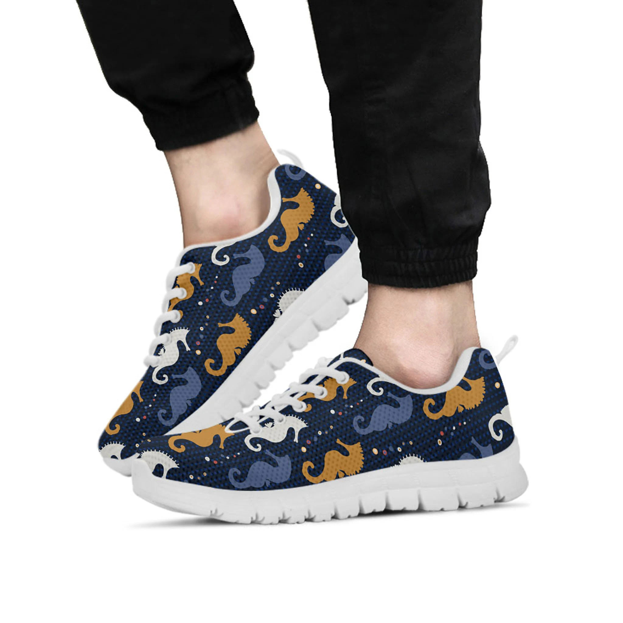 Sea Horse Shoes, Sea Horse Sneaker, Animal Lover tennis shoe, custom shoe, mom dad child shoe