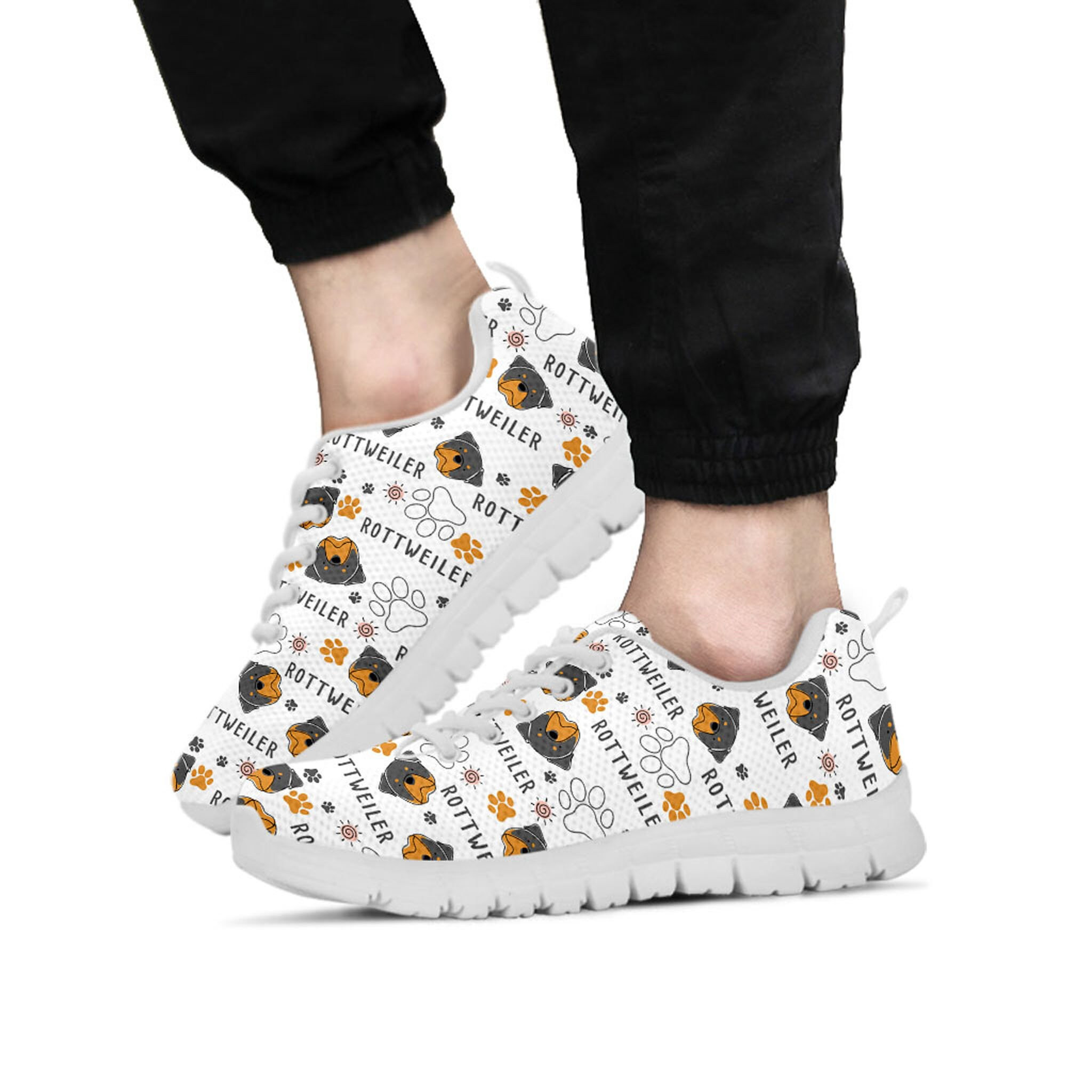 Rottweiler Shoes, Rottweiler Sneaker, Dog Lover tennis shoe, custom shoe, mom dad child shoe