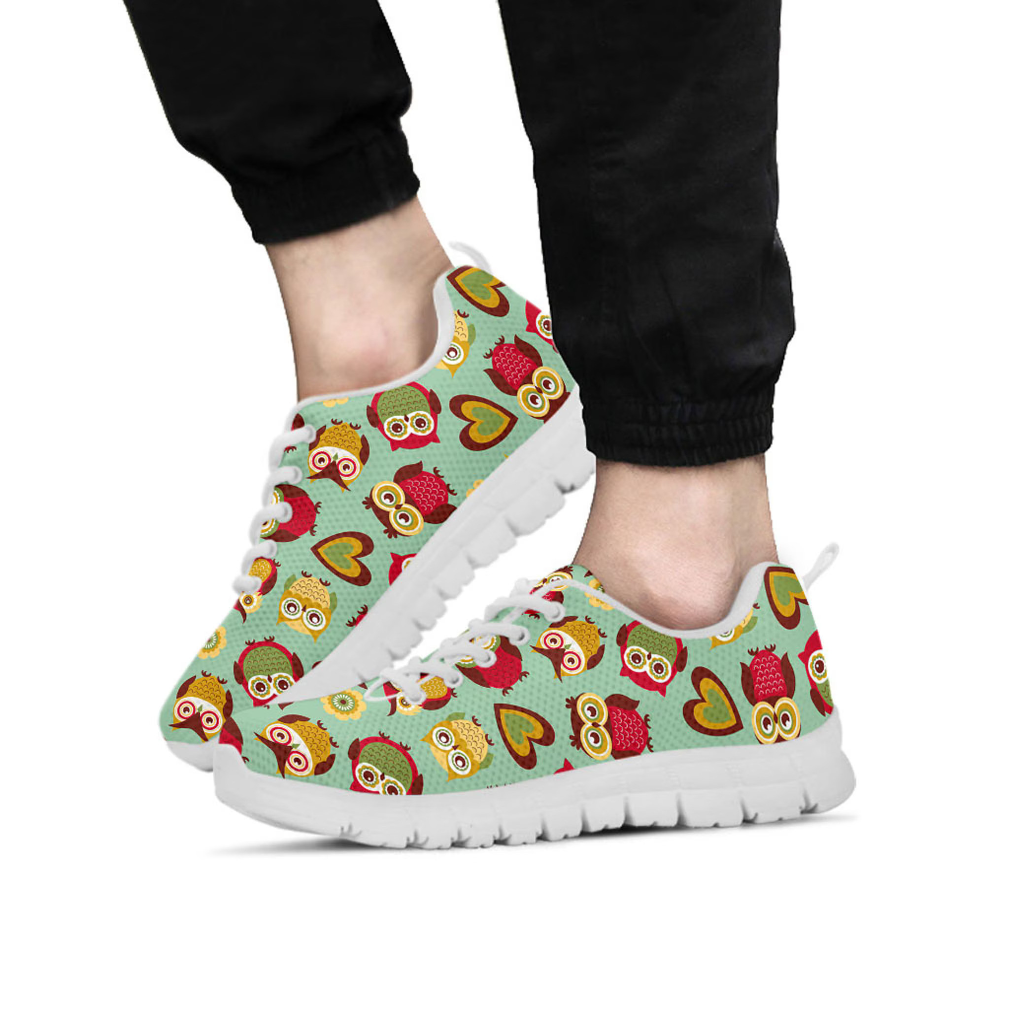 Owl Shoes, Owl Sneaker, Animal Lover tennis shoe, custom shoe, mom dad child shoe