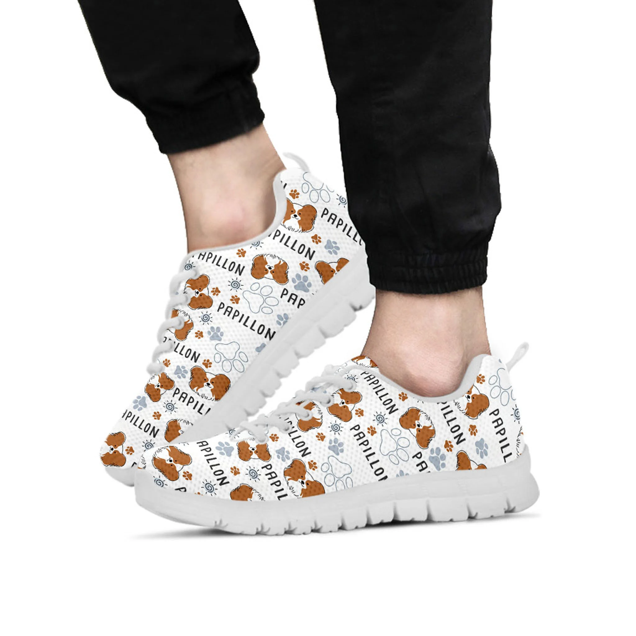 Papillon Shoes, Papillon Sneaker, Dog Lover tennis shoe, custom shoe, mom dad child shoe
