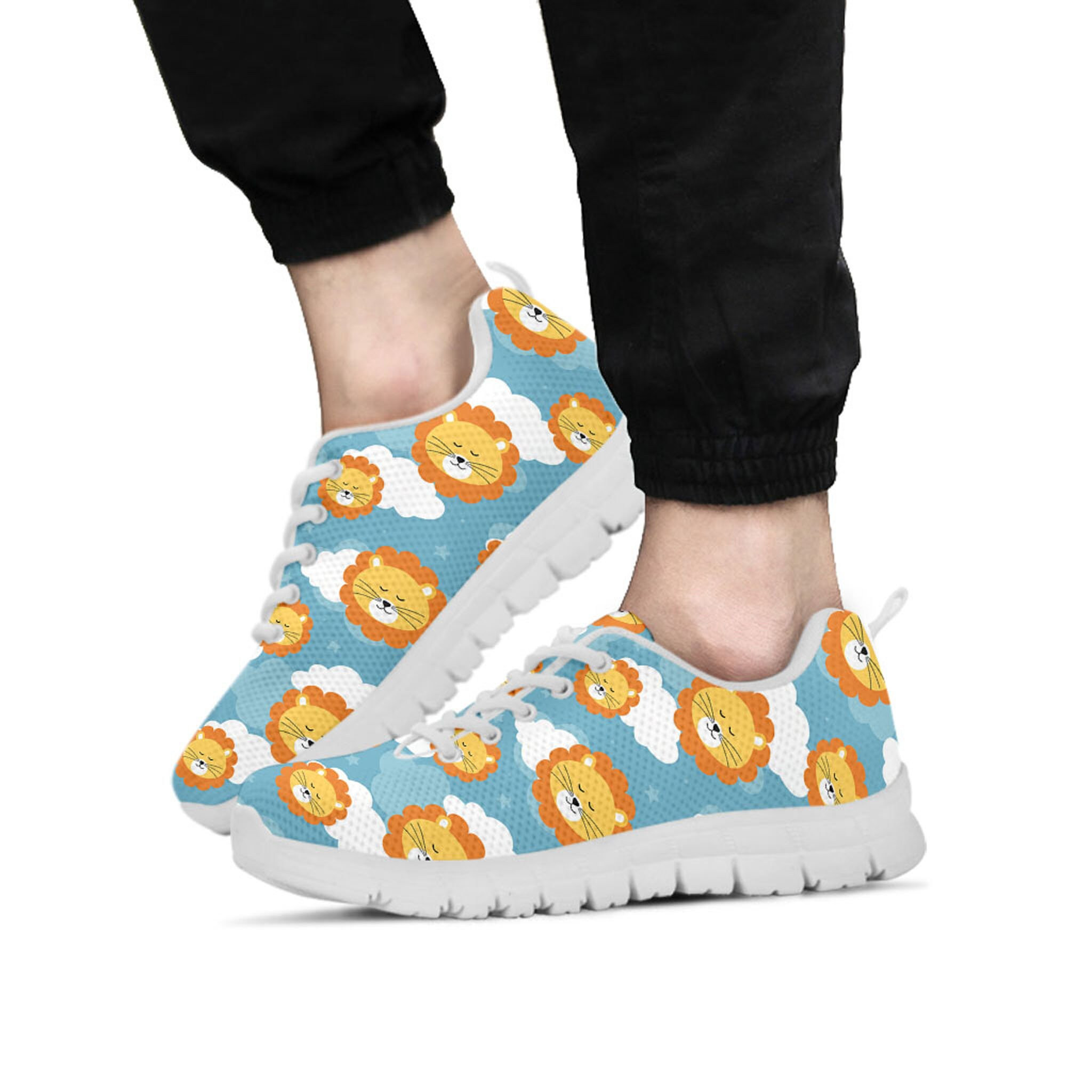 Lion Shoes, Lion Sneaker, Animal Lover tennis shoe, custom shoe, mom dad child shoe