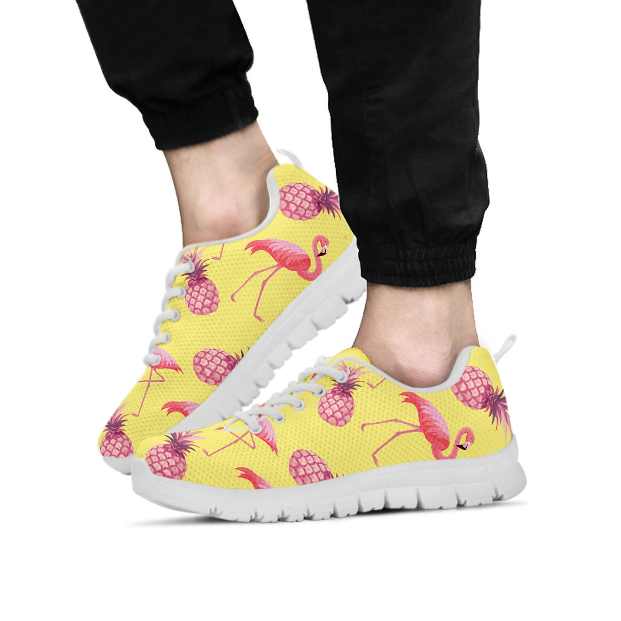 Flamingo Shoes, Flamingo Sneaker, Animal Lover tennis shoe, custom shoe, mom dad child shoe