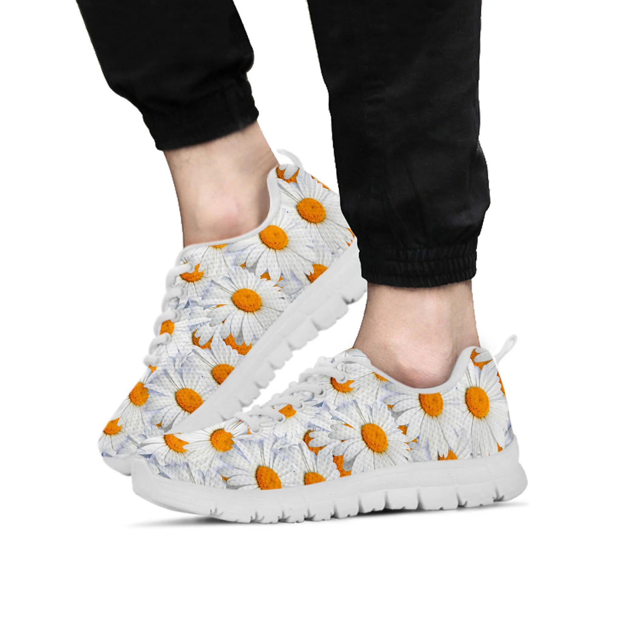 Daisies Shoes, Daisy Sneaker, Floral Flower Lover tennis shoe, custom shoe, mom dad child shoe