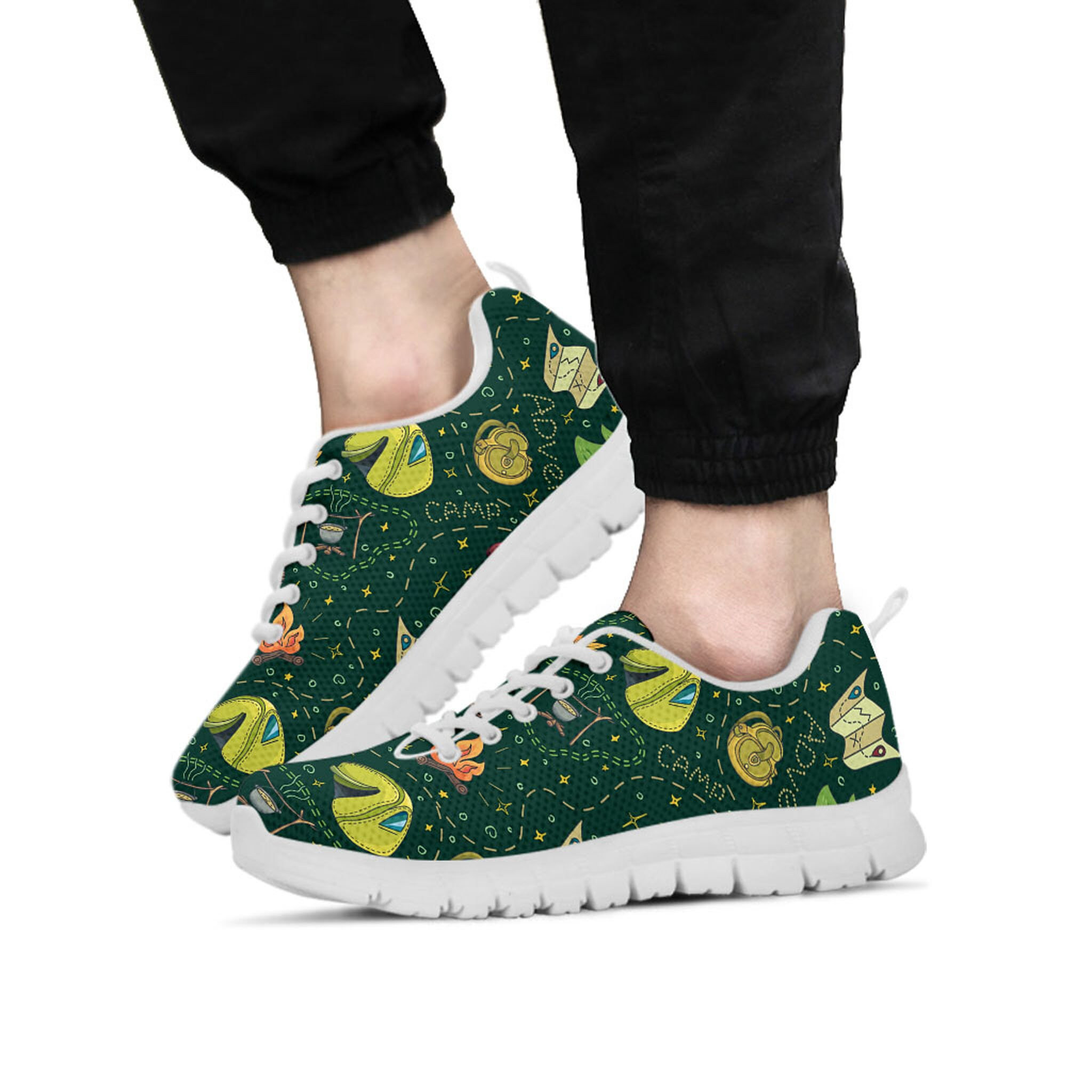 Camping Shoes, Camping Sneaker,  Outdoor Lover tennis shoe, custom shoe, mom dad child shoe