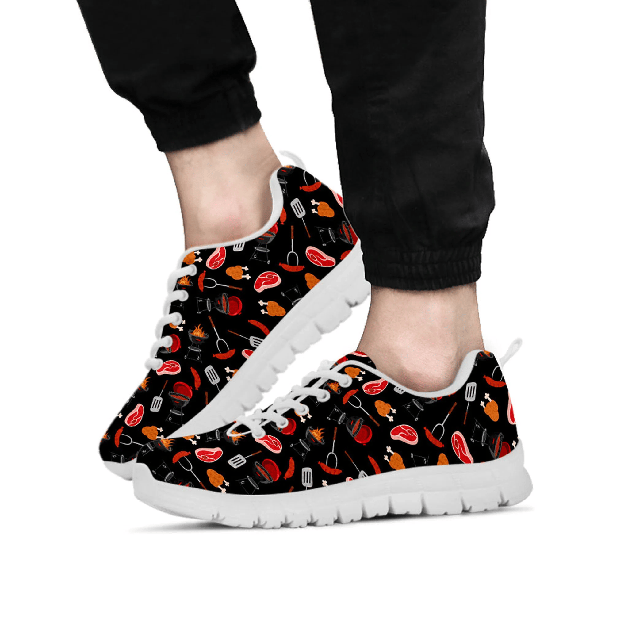 BBQ Shoes, Barbecue Sneaker, Barbeque Lover tennis shoe, custom shoe, mom dad child shoe