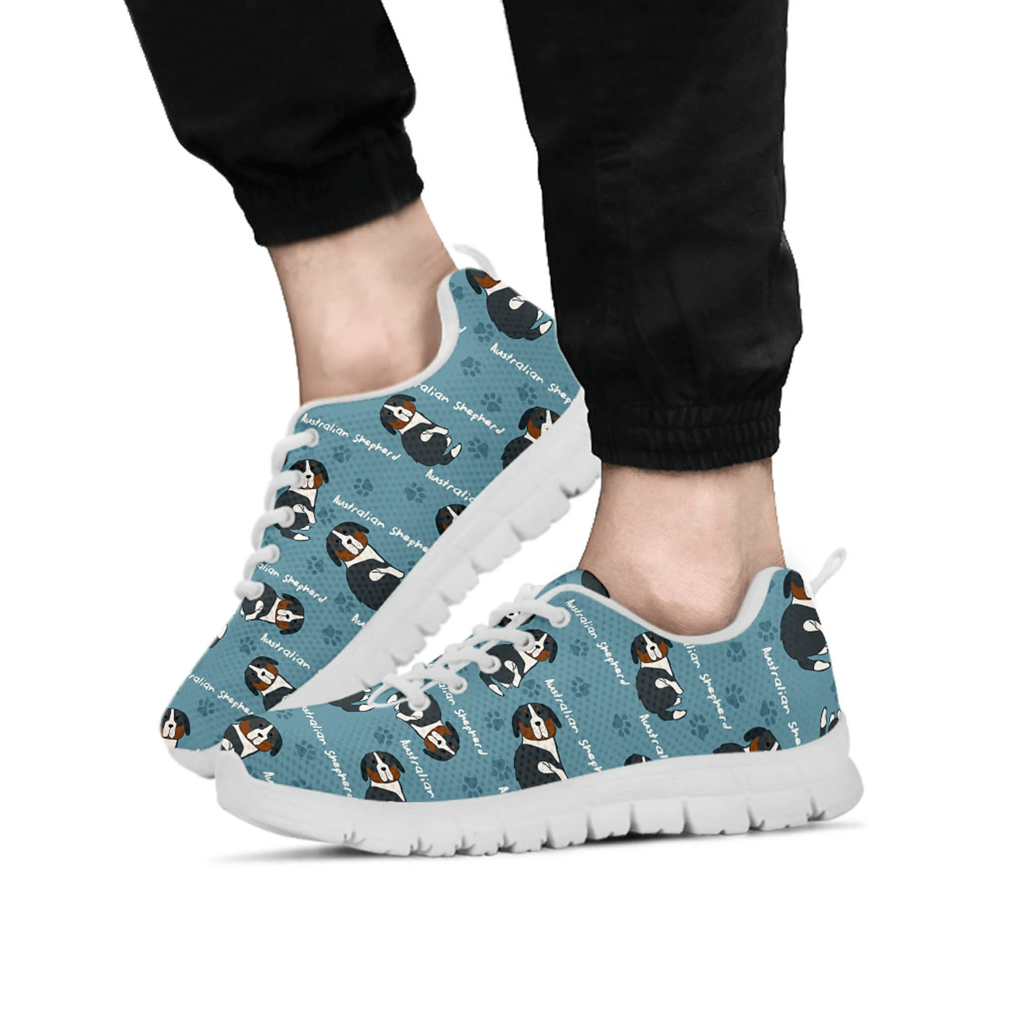 Australian Shepard Shoes, Australian Shepard Sneaker, Dog Lover tennis shoe, custom shoe, mom dad child shoe