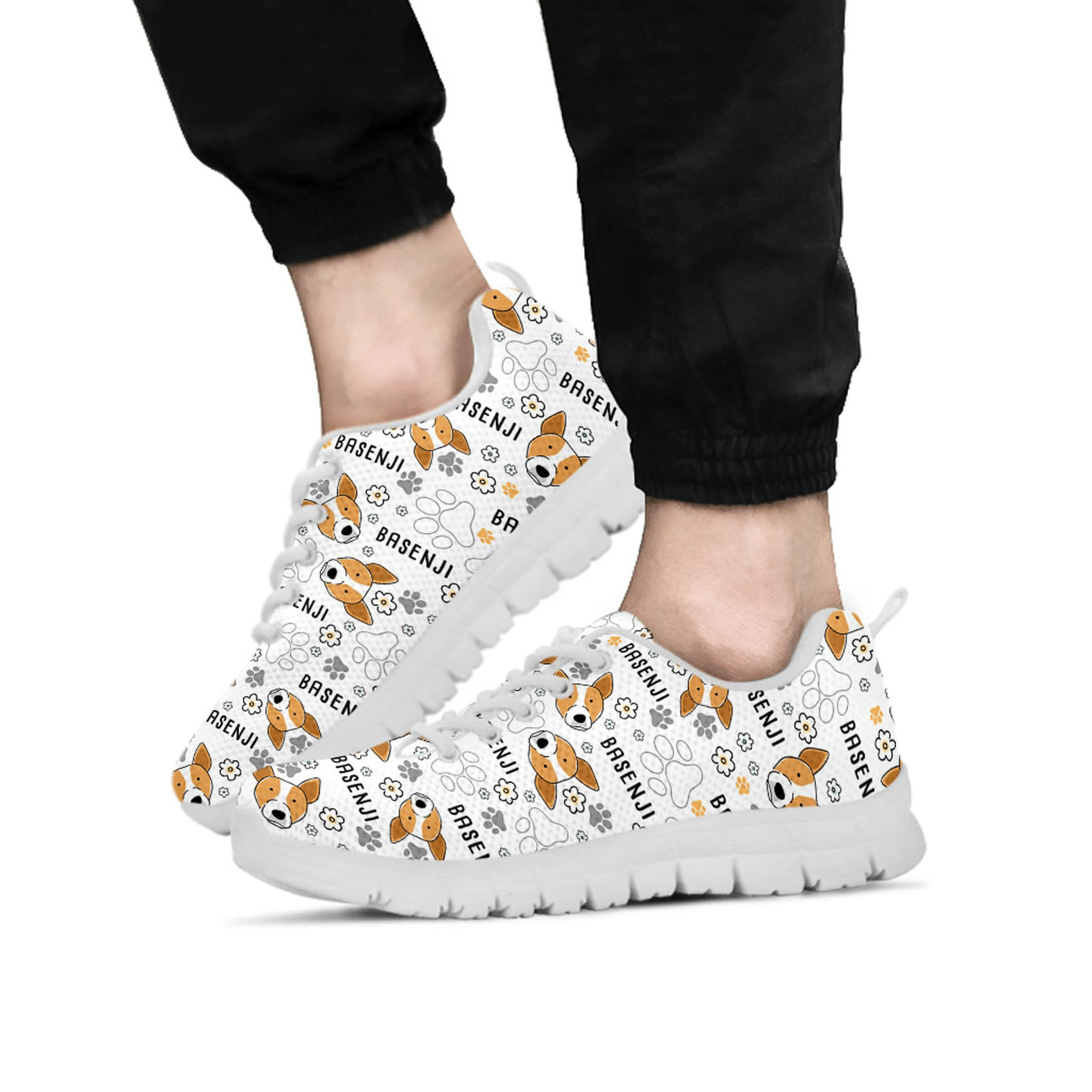 Basenji Shoes, Basenji Sneaker, Dog Lover tennis shoe, custom shoe, mom dad child shoe