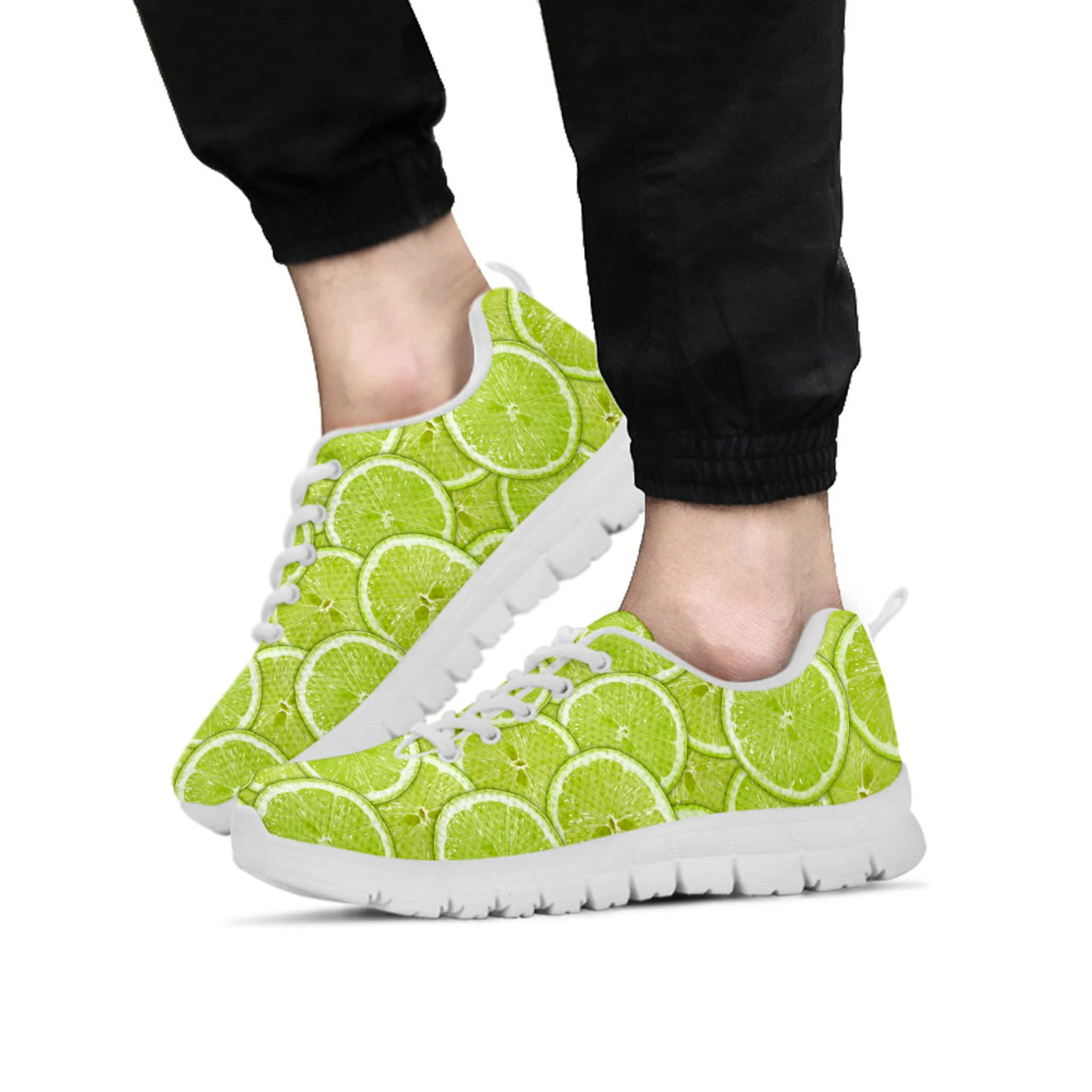 Lime Shoes, Limes Sneaker, Fruit Citrus Lover tennis shoe, custom shoe, mom dad child shoe