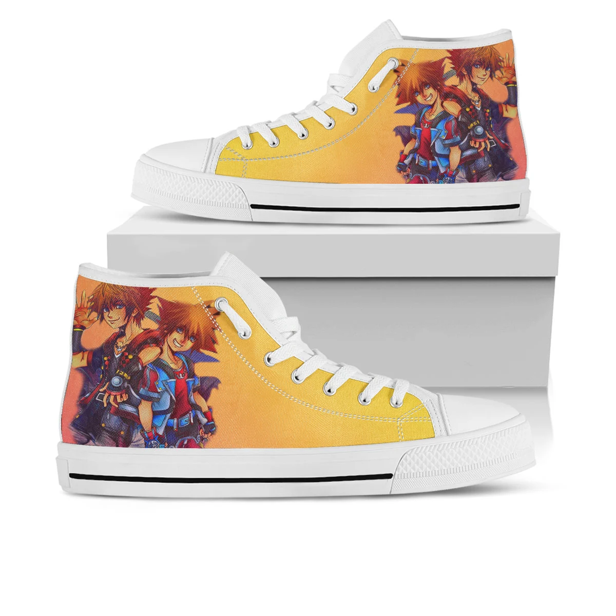 Kingdom Heart Shoes, Kingdom Heart High Top Sneaker, Gaming Fan Converse style hightop, custom shoe, mom dad child shoe