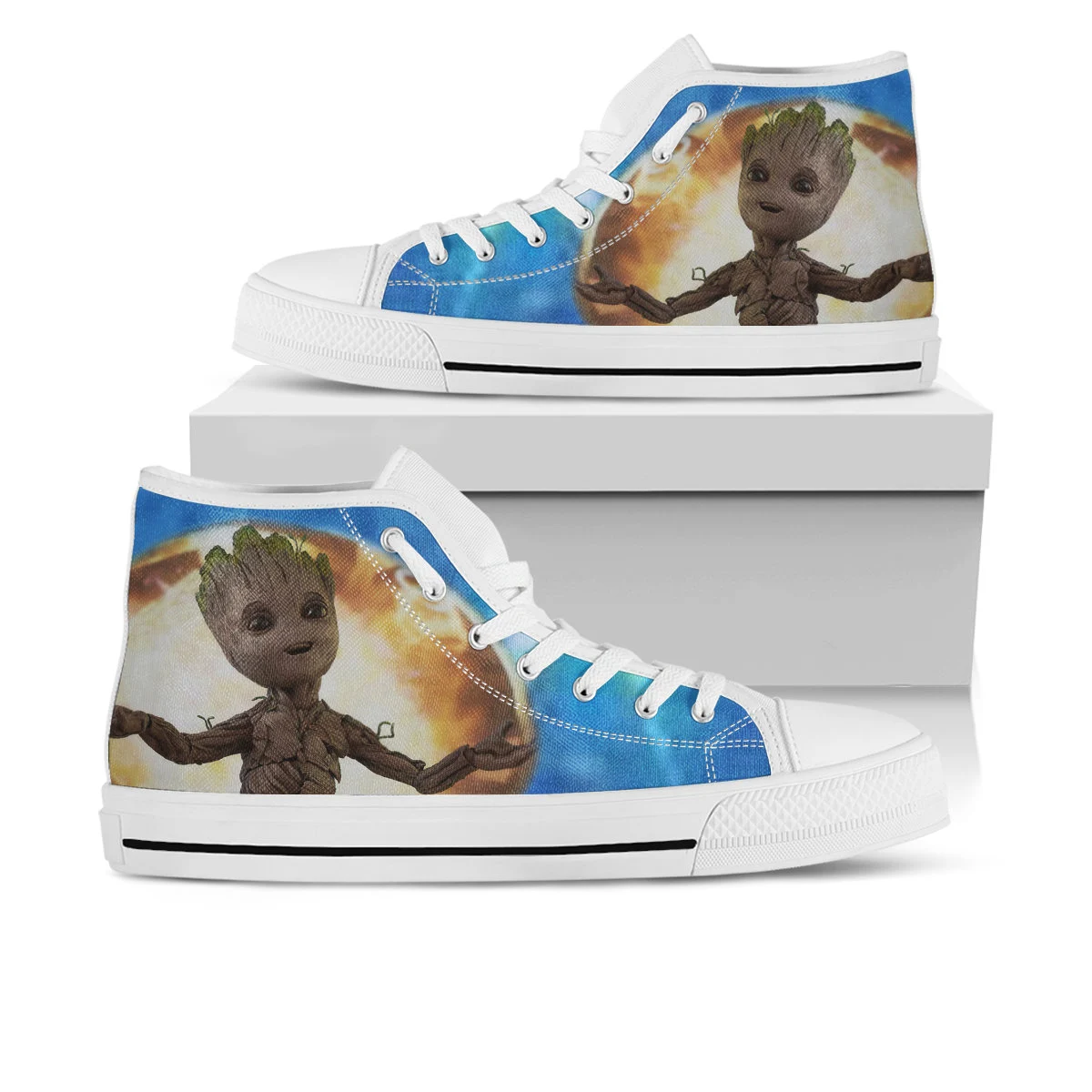 Groot Shoes, I Am Groot High Top Sneaker, Guardians of the Galaxy Fan Converse style hightop, custom shoe, mom dad child shoe