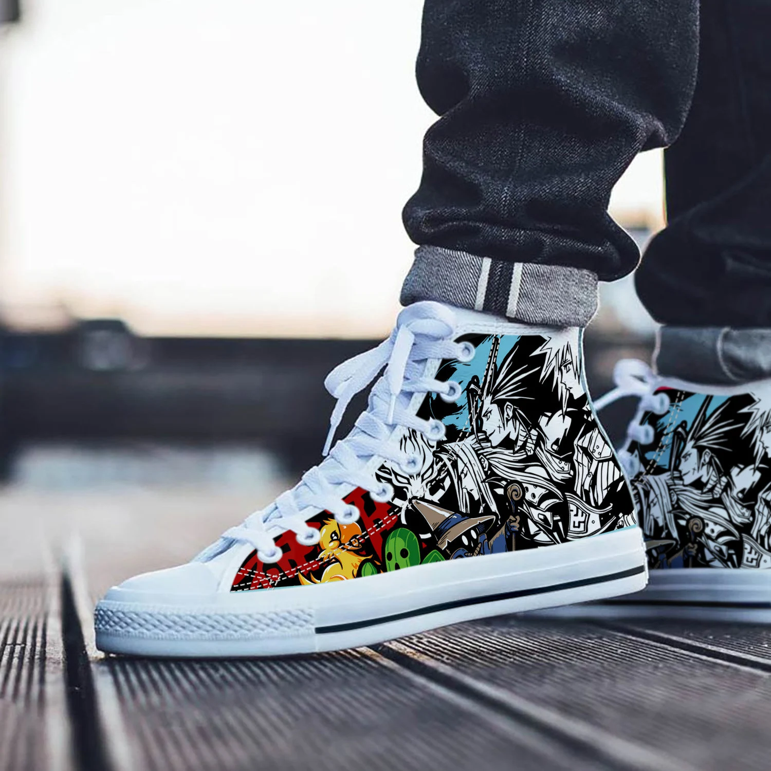 Final Fantasy Shoes, Final Fantasy  High Top Sneaker, Gaming Fan Converse style hightop, custom shoe, mom dad child shoe