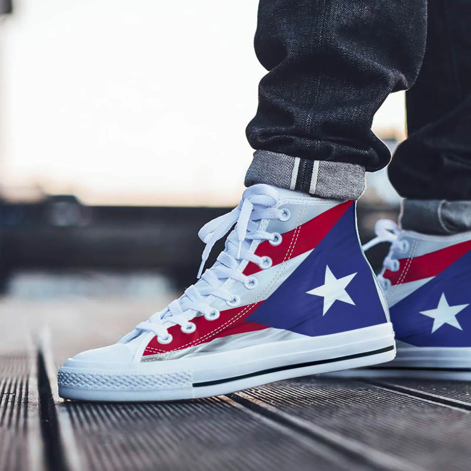 Puerto Rico Shoes, Puerto Rico High Top Sneaker, Puerto Rico Fan Converse style hightop, custom shoe, mom dad child shoe