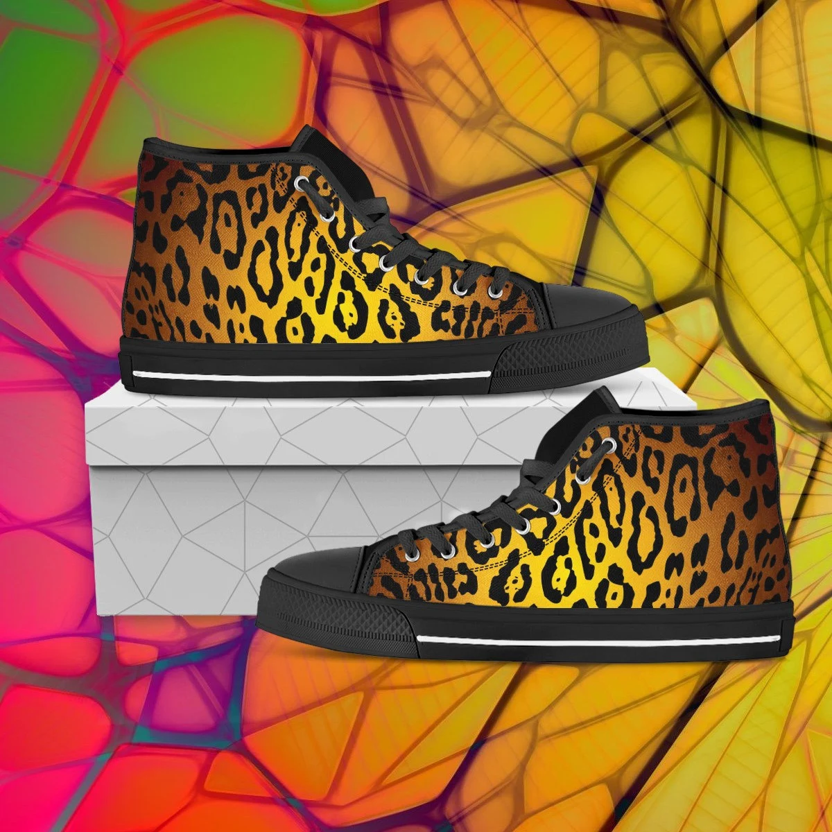 Leopard Print shoe, Leopard skin, Converse-style hightop, abstract pattern, Christmas gift, custom shoe, mom dad child shoe,