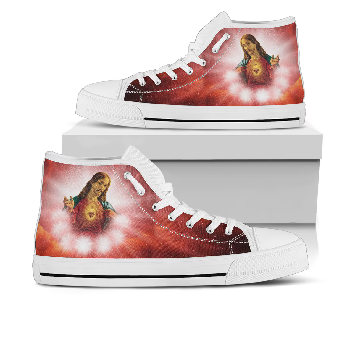 Jesus Shoes, Jesus High Top Sneaker, Jesus Fan Converse style hightop, custom shoe, mom dad child shoe