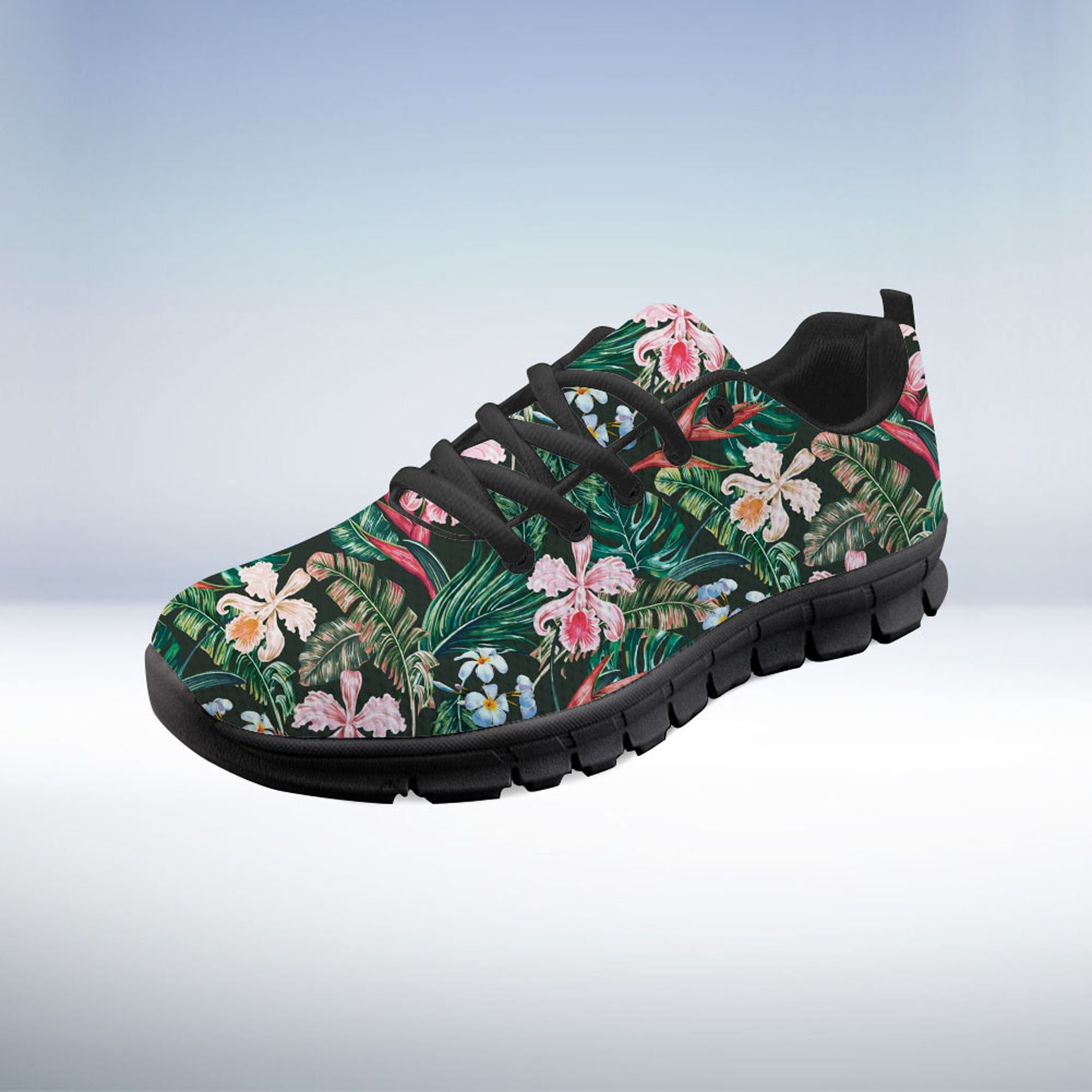 Hawaiian Print Shoes, Hawaiian Print Sneaker, Tropical Lover tennis shoe, custom shoe, mom dad child shoe