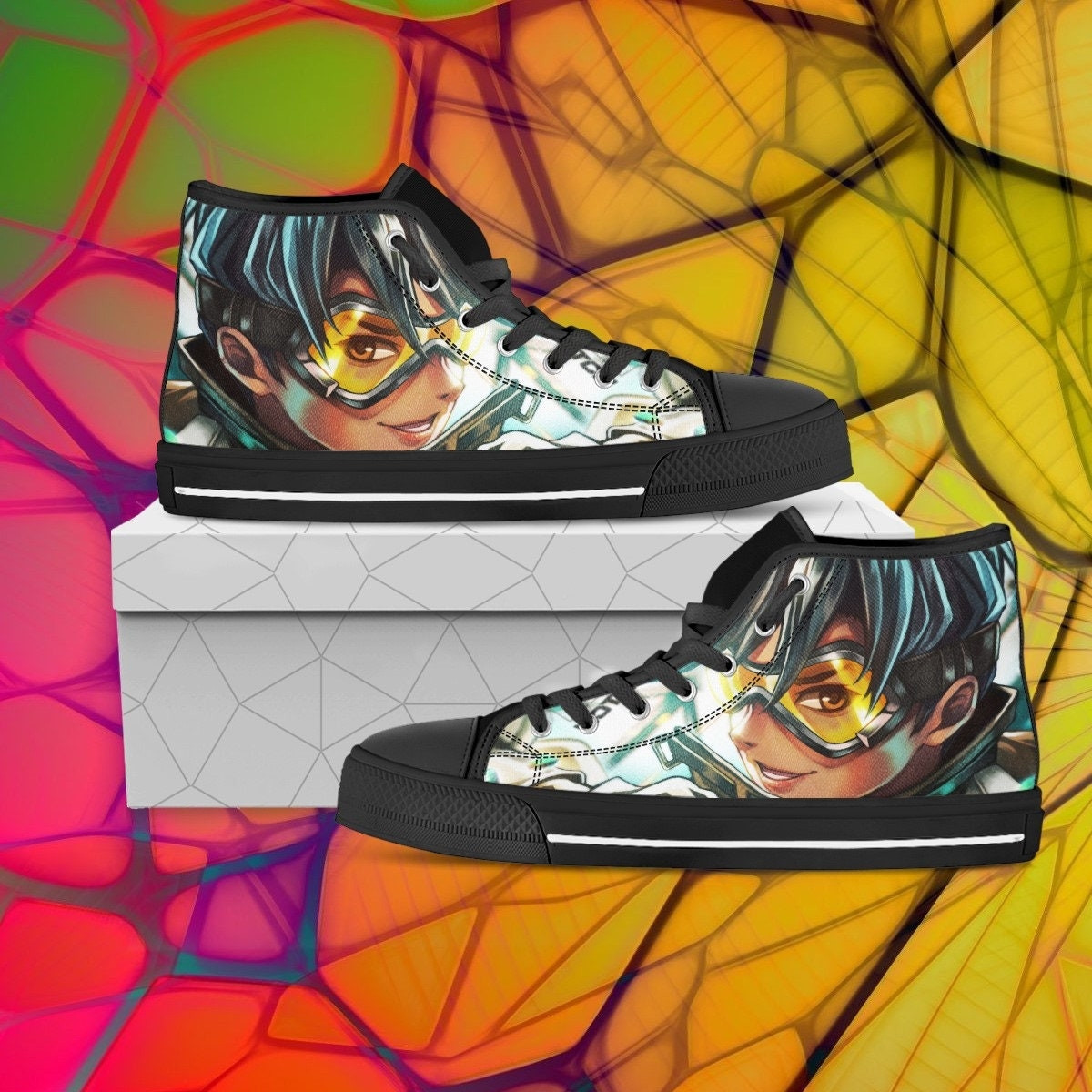 Overwatch shoes, Overwatch high tops, Tracer sneakers, look like converse, Women's Men's Kid's Hi Tops, clothing