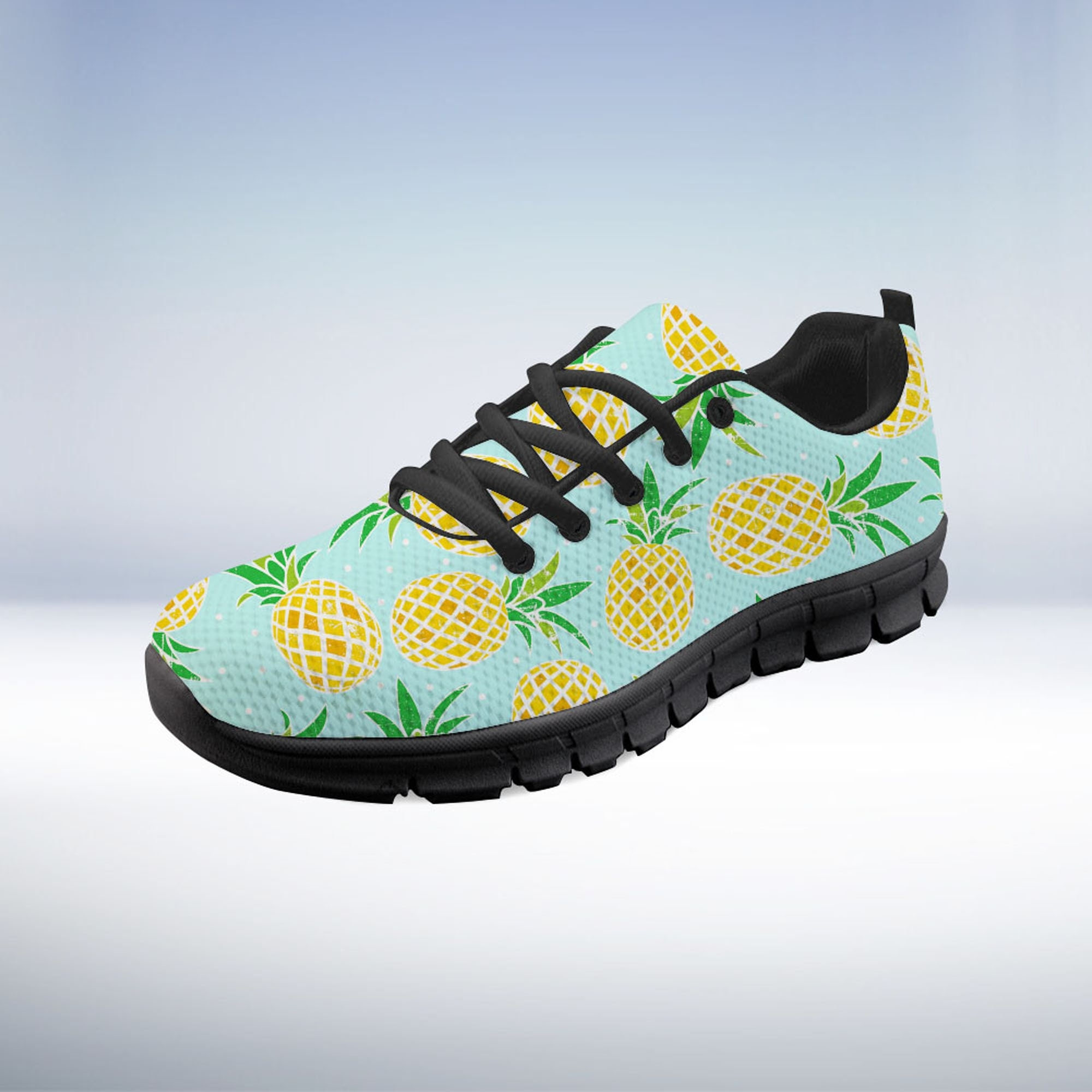 Pineapple Shoes, Pineapple Sneaker, Tropical Fruit Lover tennis shoe, custom shoe, mom dad child shoe