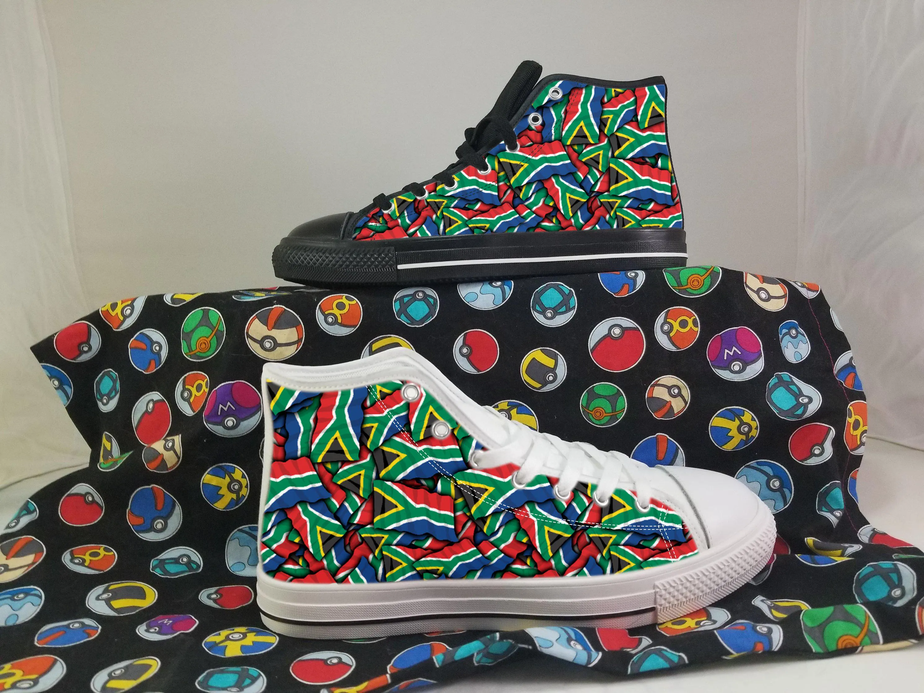 South Africa Shoes, South Africa High Top Sneaker, South Africa Fan Converse style hightop, custom shoe, mom dad child shoes