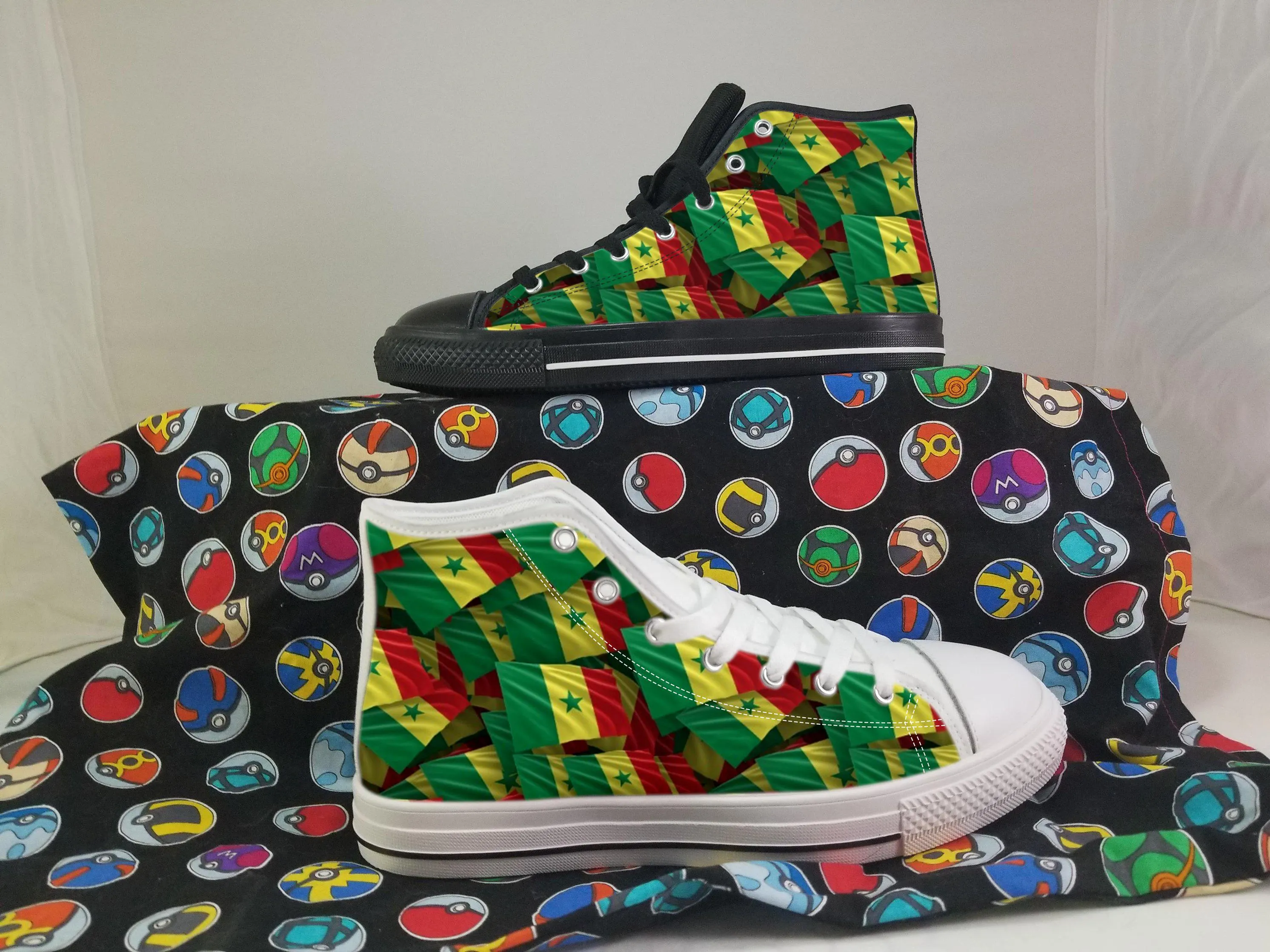 Senegal Shoes, Senegal High Top Sneaker, Senegal Fan Converse style hightop, custom shoe, mom dad child shoes