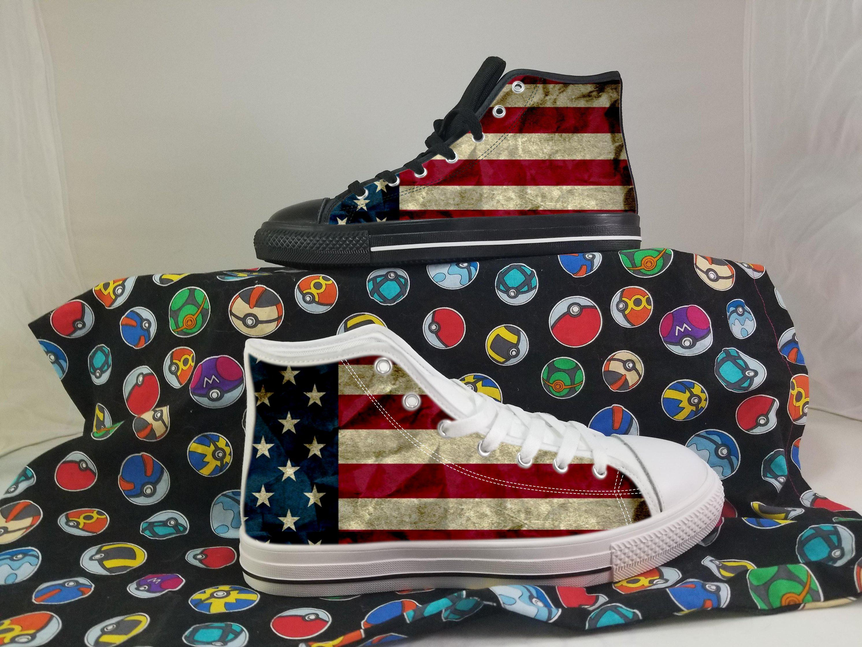 USA Shoes, USA High Top Sneaker, USA Fan Converse style hightop, custom shoe, mom dad child shoes