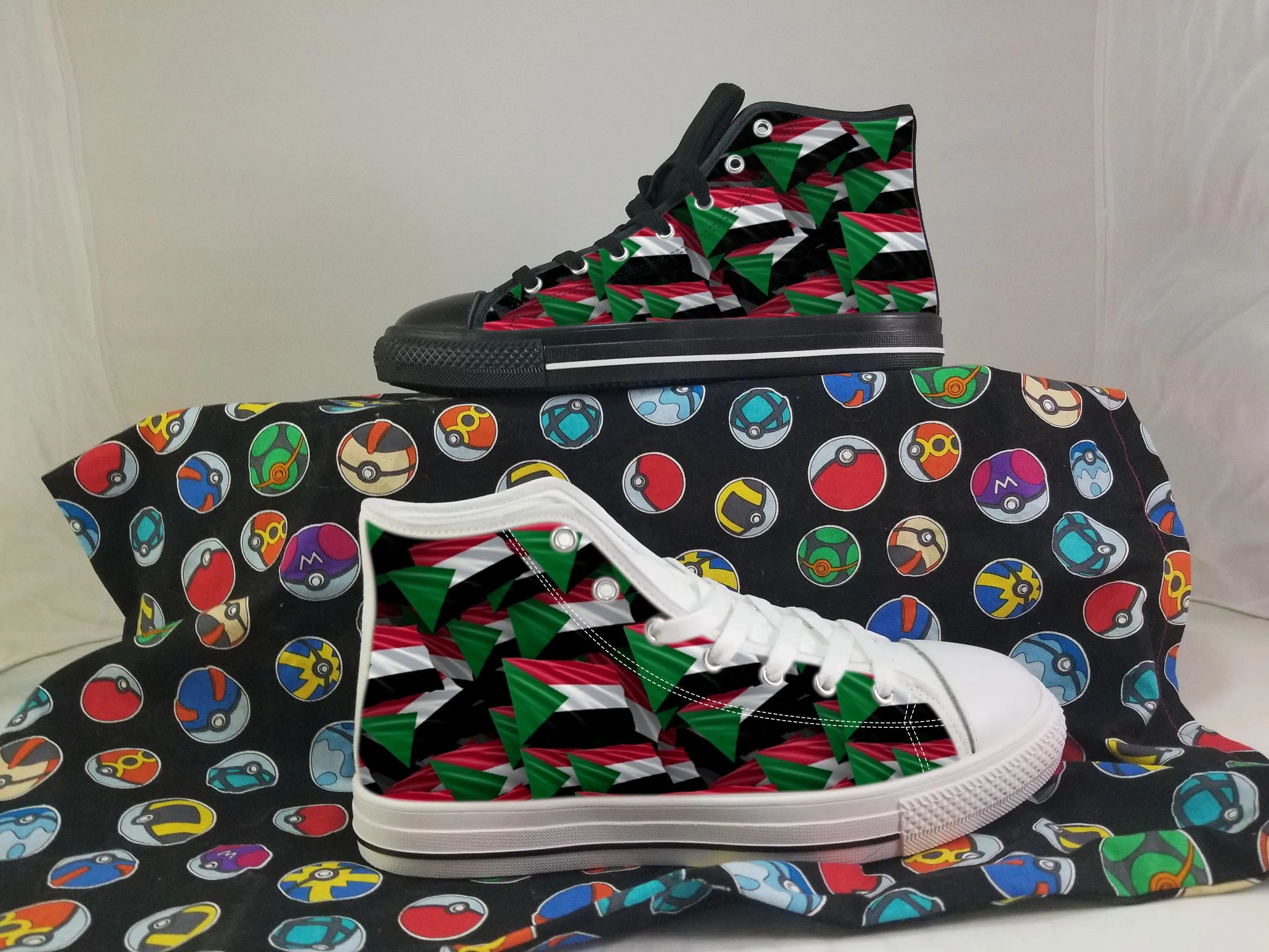 Sudan Shoes, Sudan High Top Sneaker, Sudan Fan Converse style hightop, custom shoe, mom dad child shoes