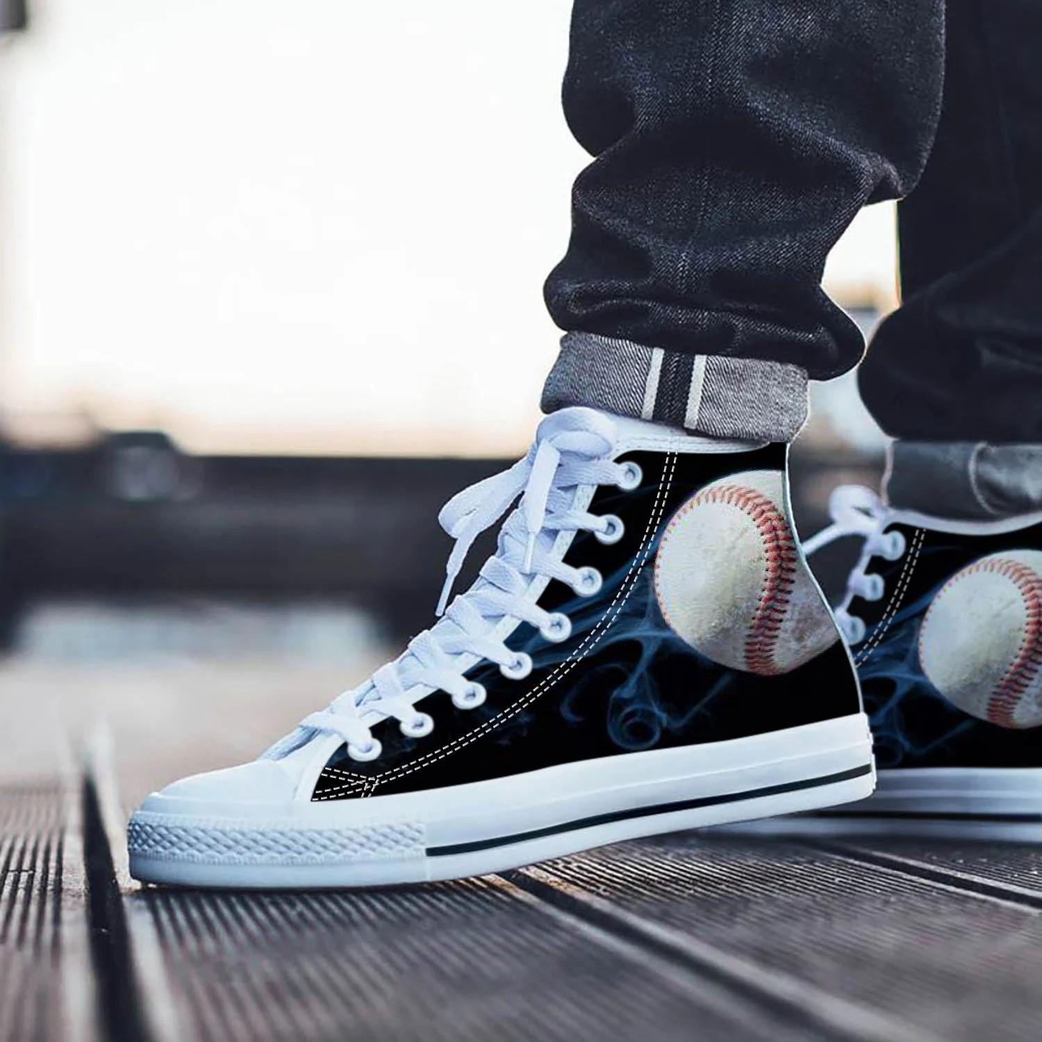 Baseball Shoes, Baseball High Top Sneaker, Sports Fan Converse style hightop, custom shoe, mom dad child shoe
