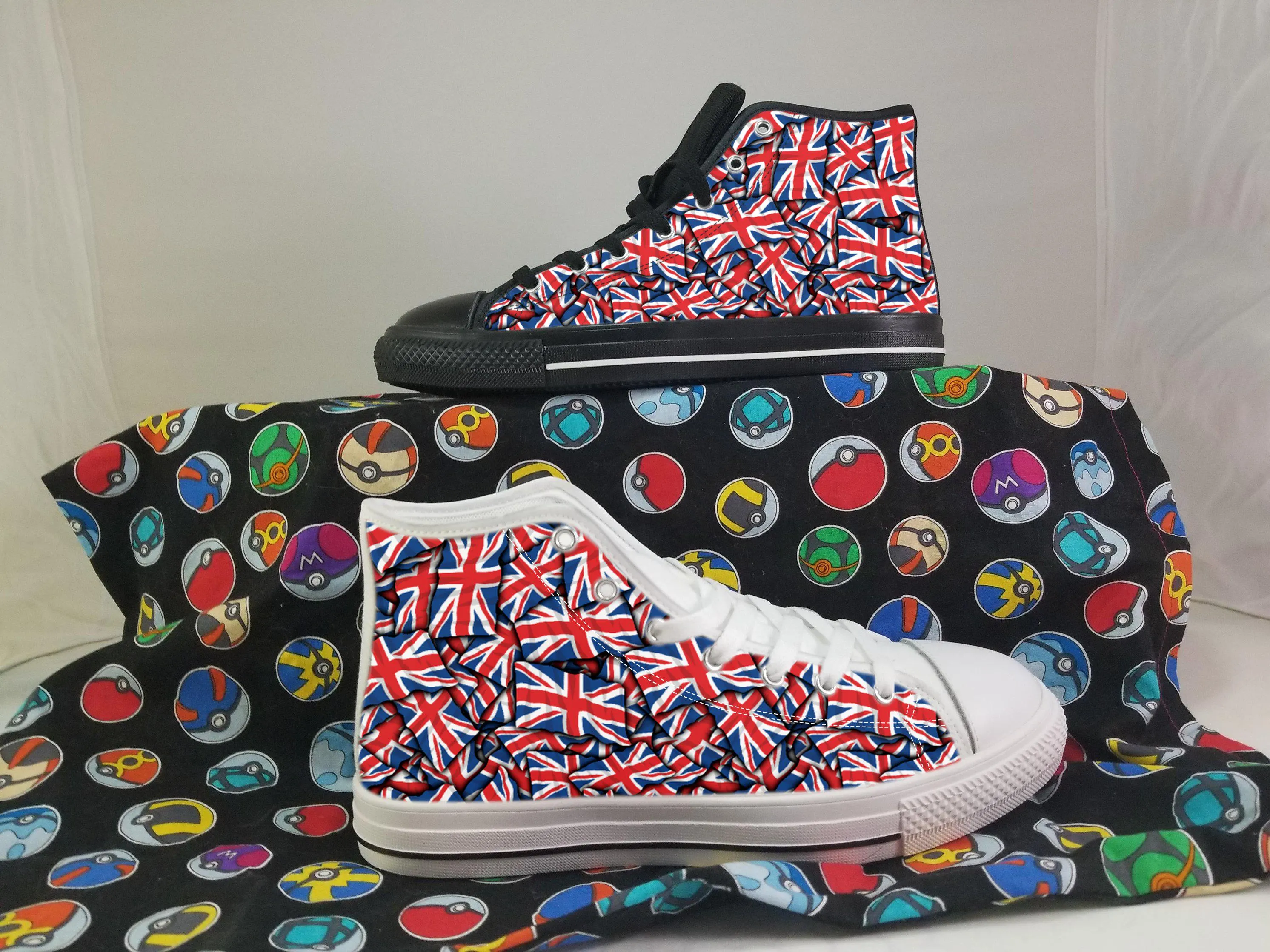 UK Shoes, UK High Top Sneaker, UK Fan Converse style hightop, custom shoe, mom dad child shoes