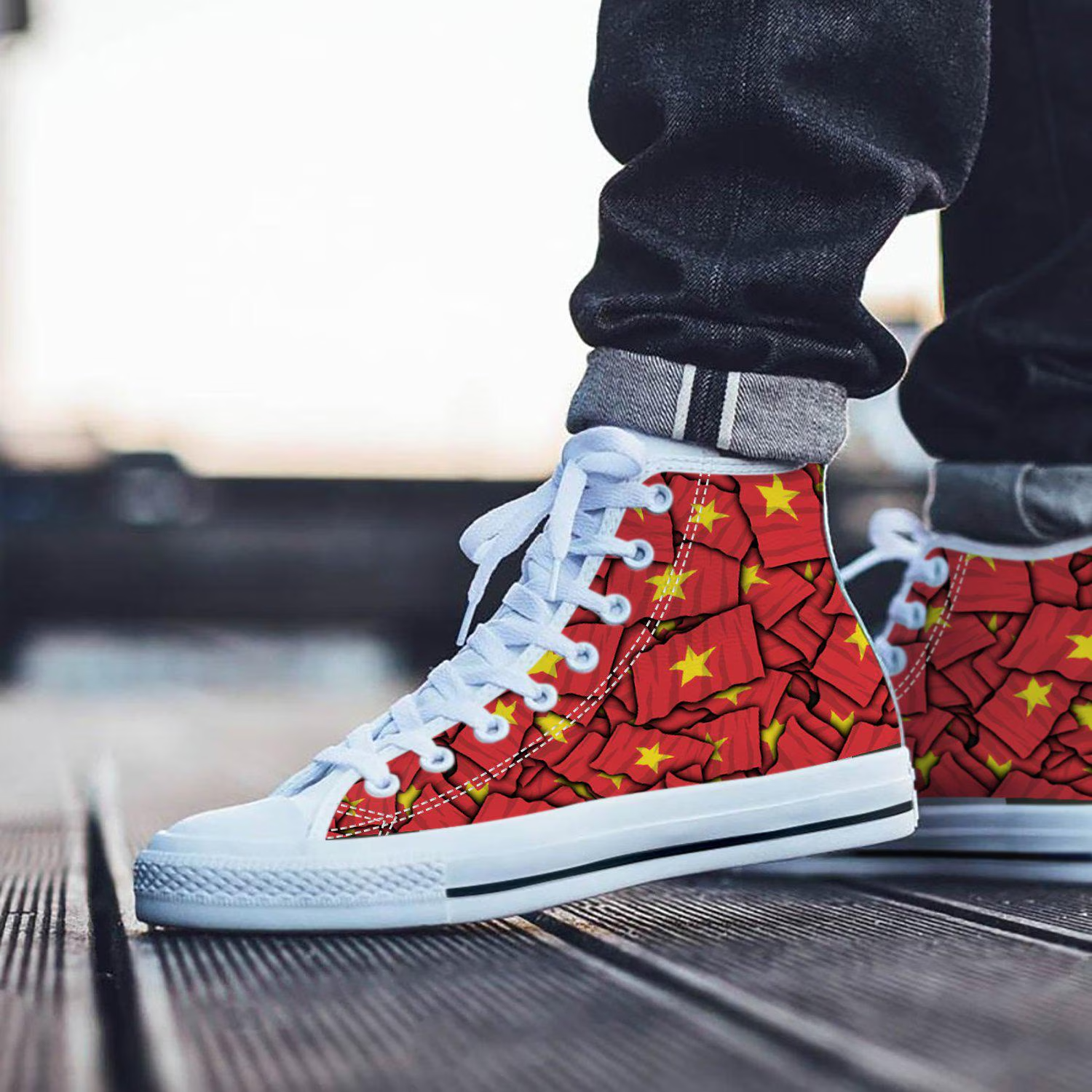 Vietnam Shoes, Vietnam High Top Sneaker, Vietnam Fan Converse style hightop, custom shoe, mom dad child shoes